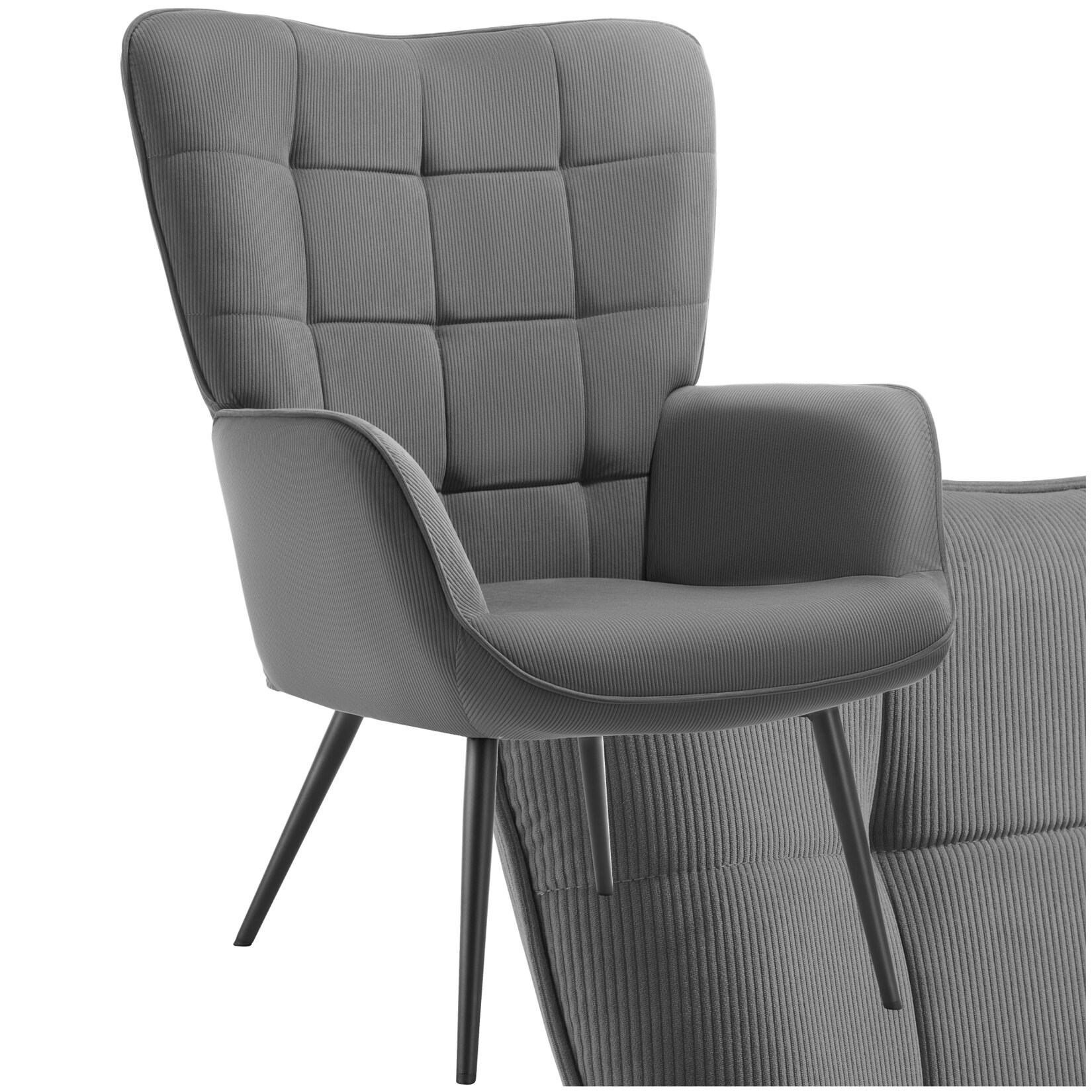 tectake® Sessel, gepolstert, runde Stahlbeine, 72 x 76 x 100,5 cm | 04061173268495