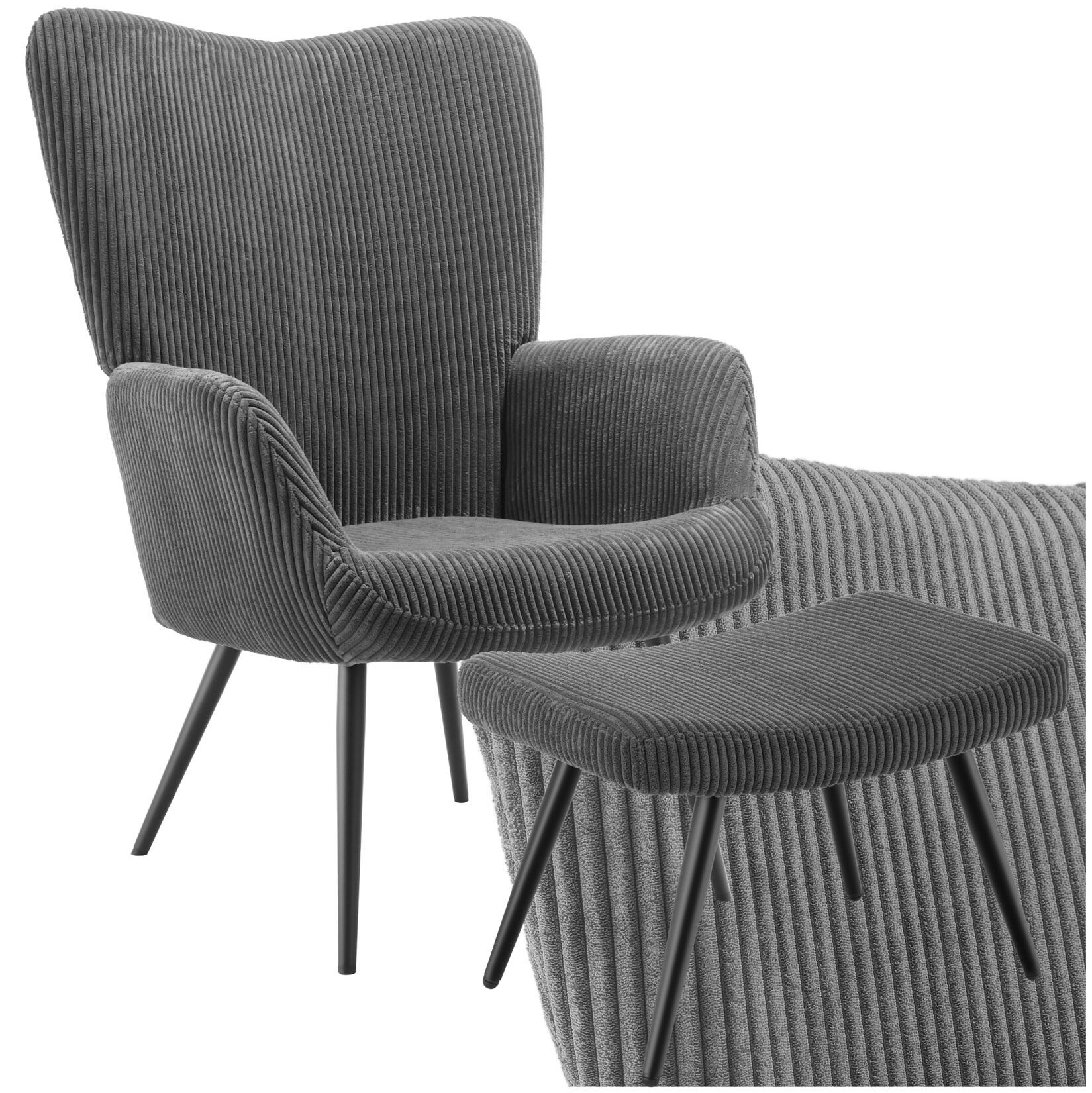 tectake® Sessel, gepolstert, runde Stahlbeine, 72 x 76 x 100,5 cm | 04061173268501