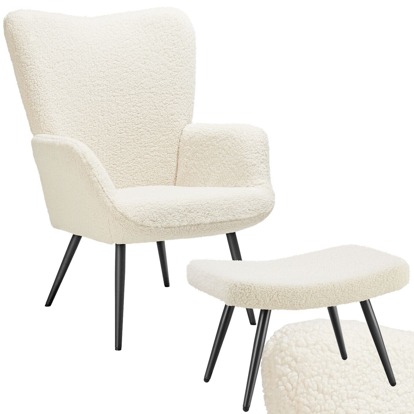 tectake® Sessel, gepolstert, runde Stahlbeine, 72 x 76 x 100,5 cm | 04061173268549