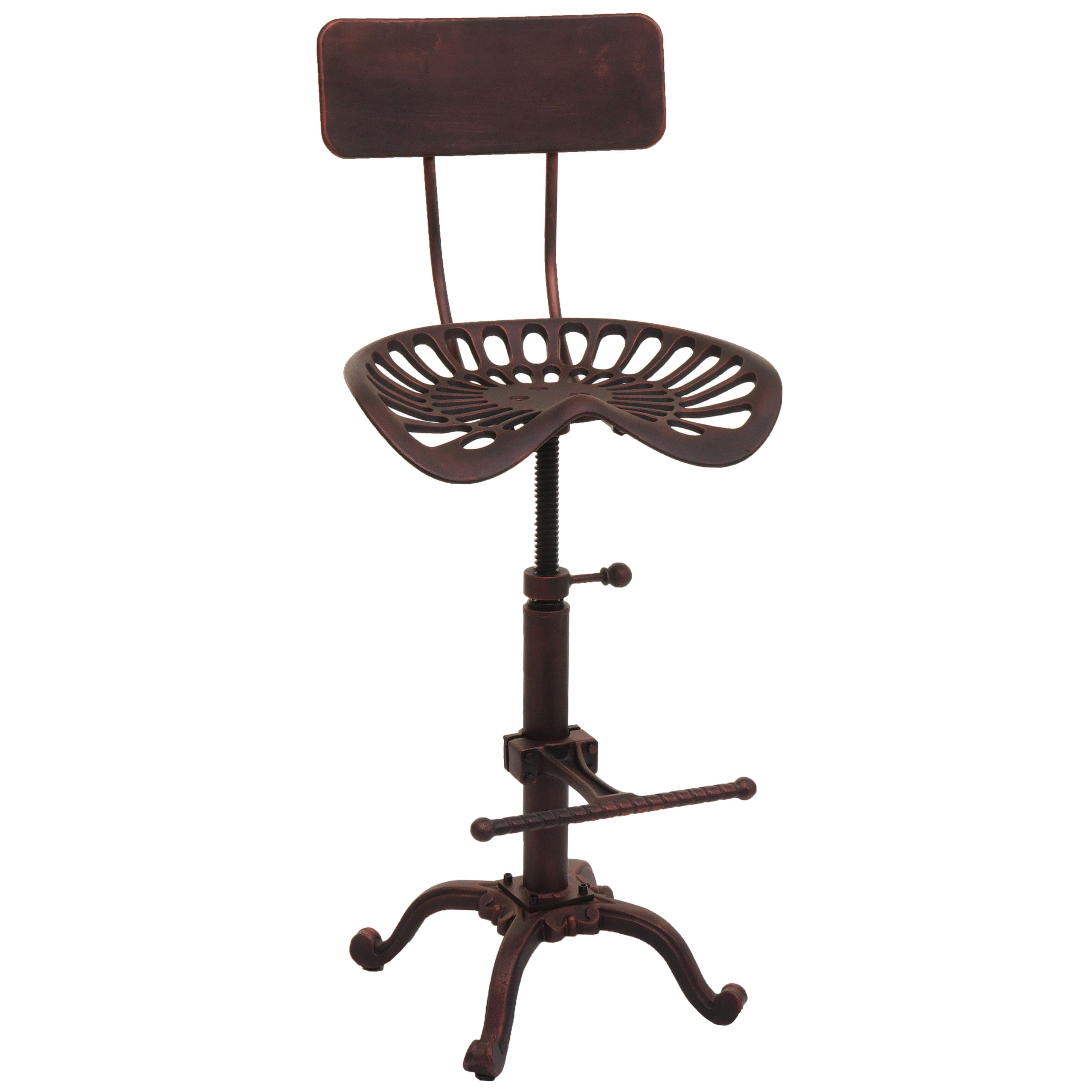 Barhocker MCW-N26, Barstuhl Tresenhocker, h&ouml;henverstellbar drehbar Fu&szlig;ablage Industrial Metall ~ kupferfarben - Bild 1