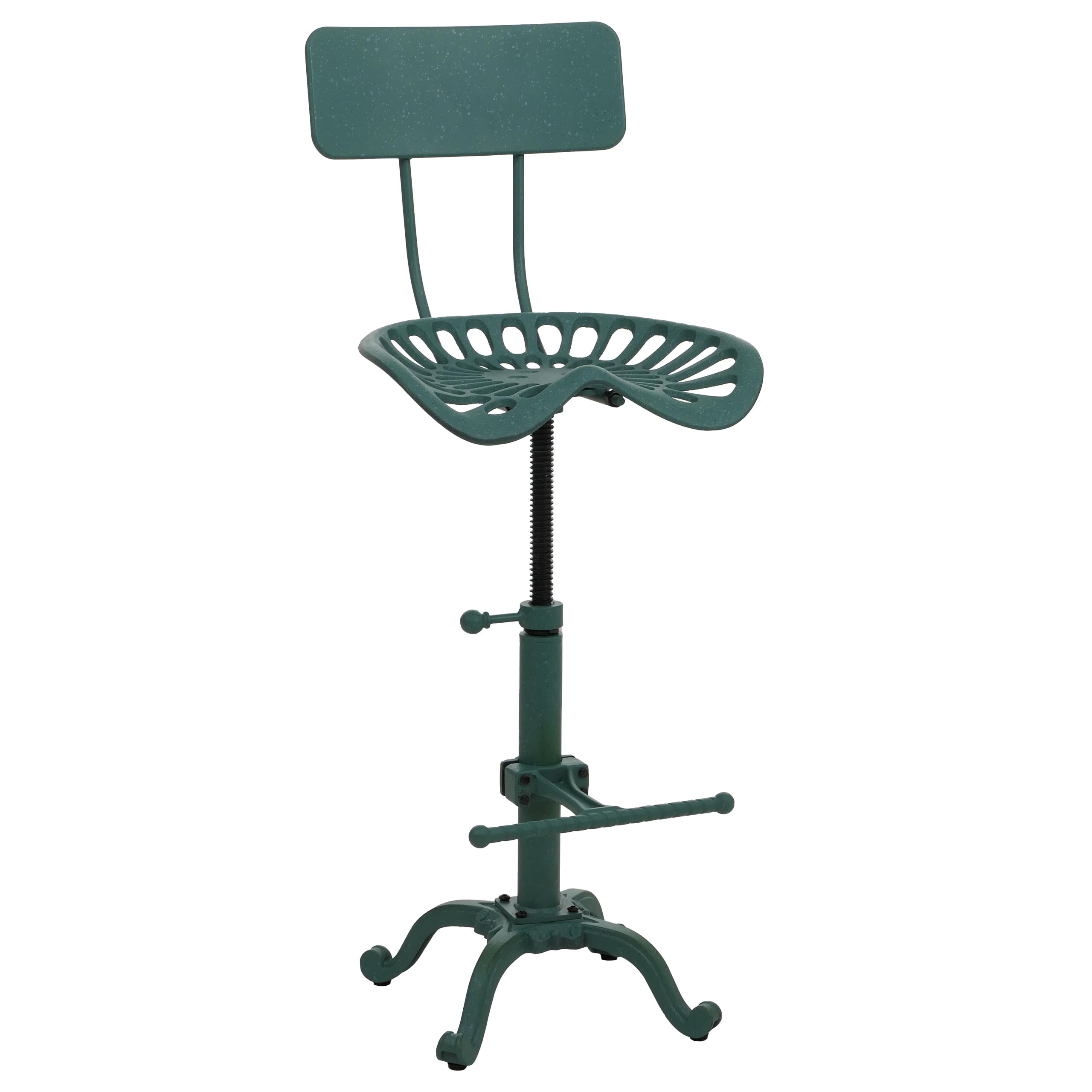 Barhocker MCW-N26, Barstuhl Tresenhocker, h&ouml;henverstellbar drehbar Fu&szlig;ablage Industrial Metall ~ gr&uuml;n - Bild 1