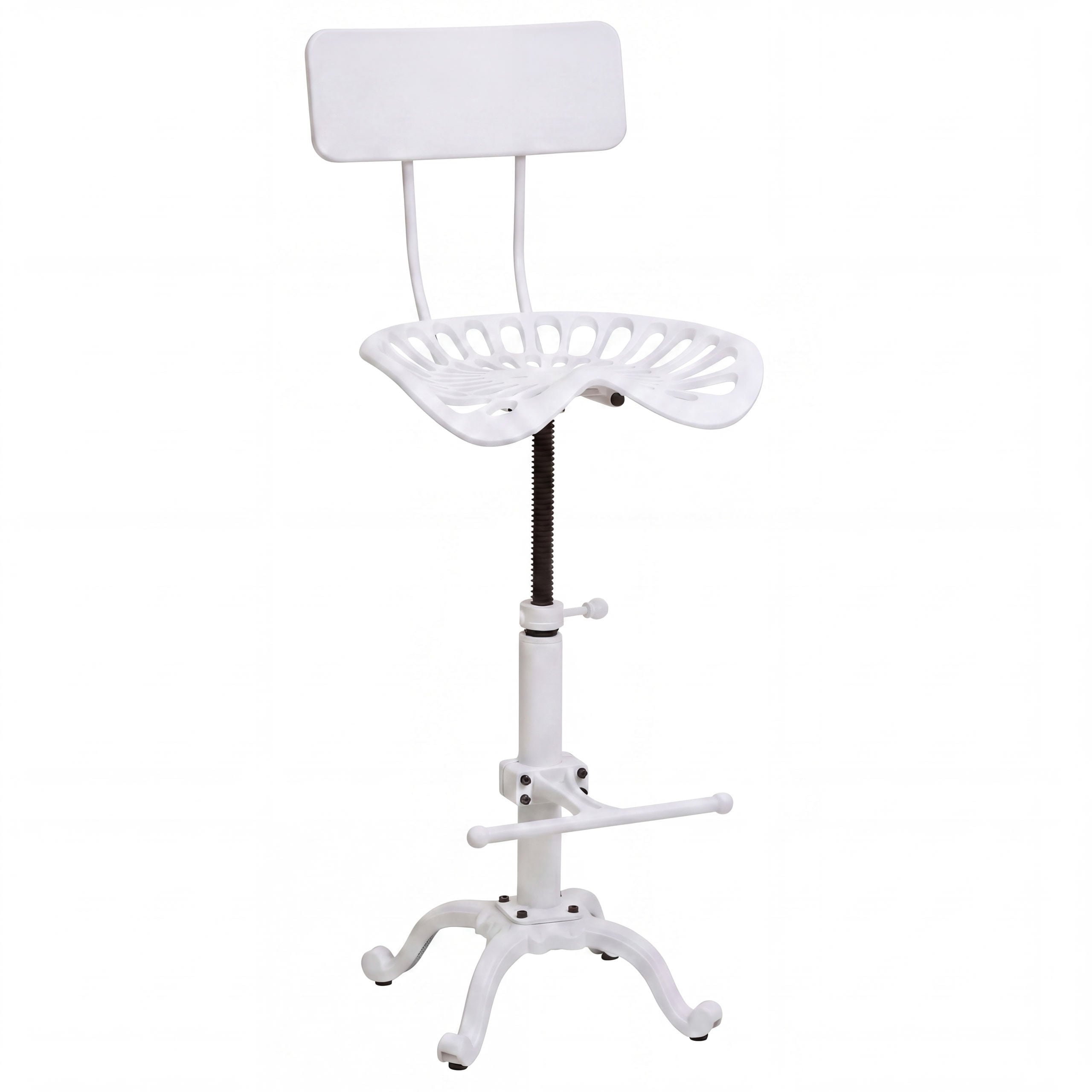 Barhocker MCW-N26, Barstuhl Tresenhocker, h&ouml;henverstellbar drehbar Fu&szlig;ablage Industrial Metall ~ wei&szlig; - Bild 1