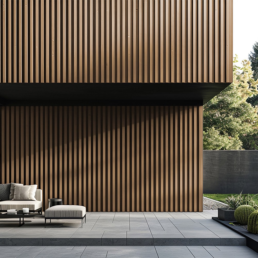 WPC Fassadenverkleidung DUVAR - Teak, 2m&sup2; - Bild 1