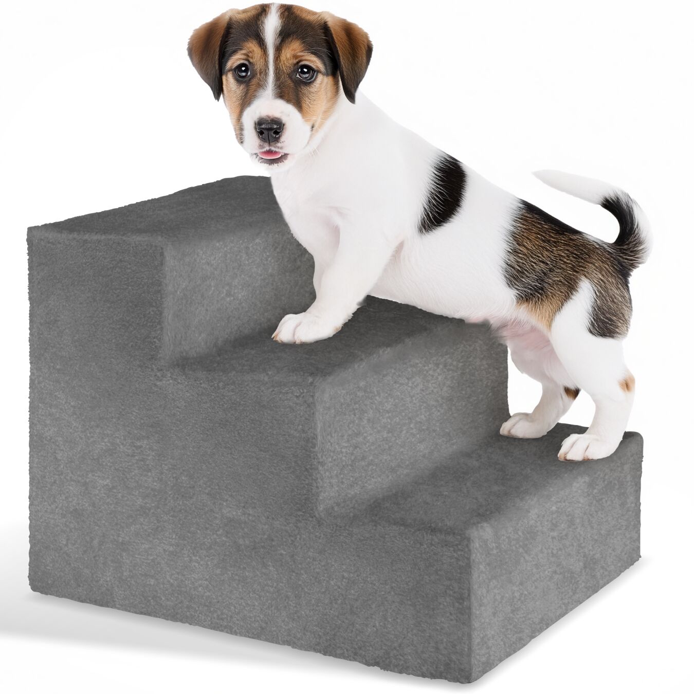 tectake&reg; Haustiertreppe, f&uuml;r Hunde und Katzen, Belastbarkeit 50 kg, pflegeleicht, 37 x 45 x 34,5 cm - Bild 1