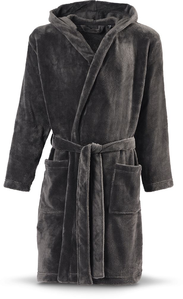 SoC Unisex Fleece Bademantel anthrazit - Gr. M - Bild 1