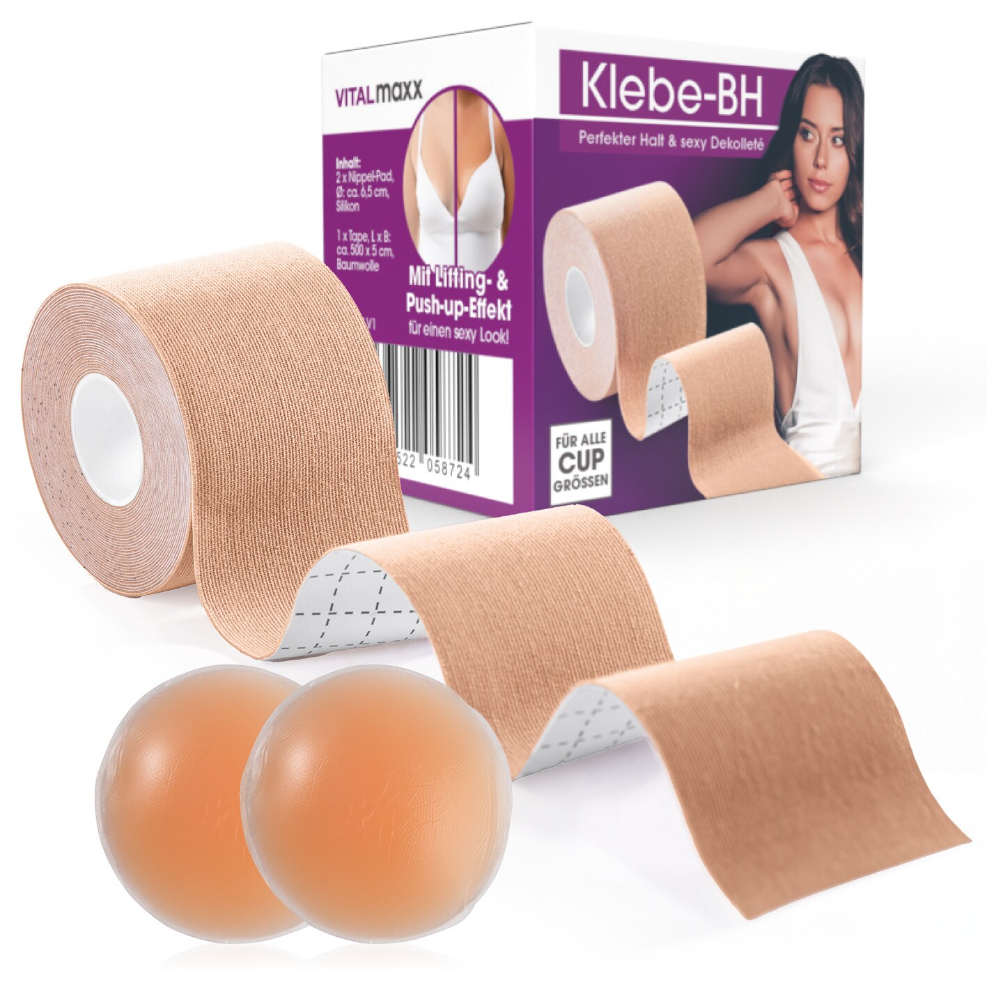 VITALmaxx Klebe-BH unisex 3er-Set hautfarben - Bild 1