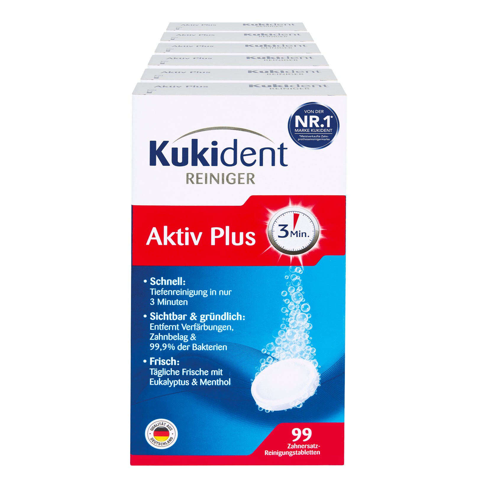 Kukident Aktiv Plus 99 St&uuml;ck, 6er Pack - Bild 1