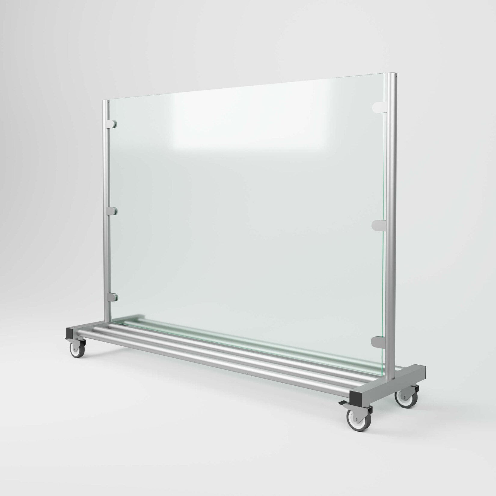 Windschutz mobil HLO-GUB3, mit Rollen, Glas Edelstahl ~ 190 cm | 04057651643366