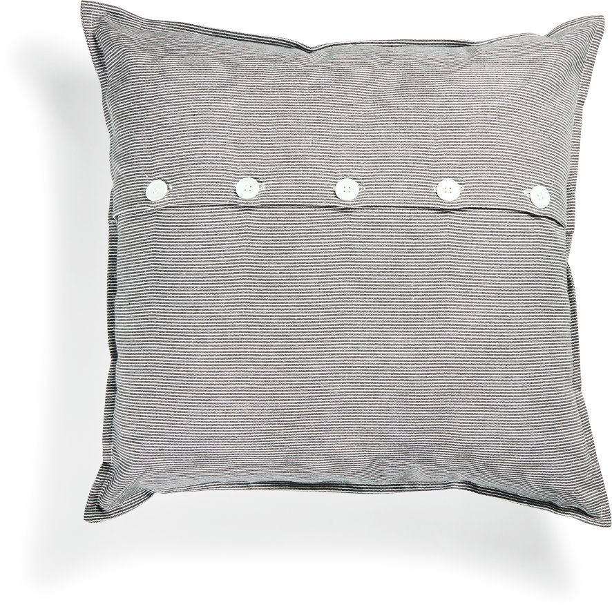 Dekor Dekokissen mit Streifen und Kn&ouml;pfen 50x50 - versch. Ausf&uuml;hrungen - anhtrazit - Bild 1