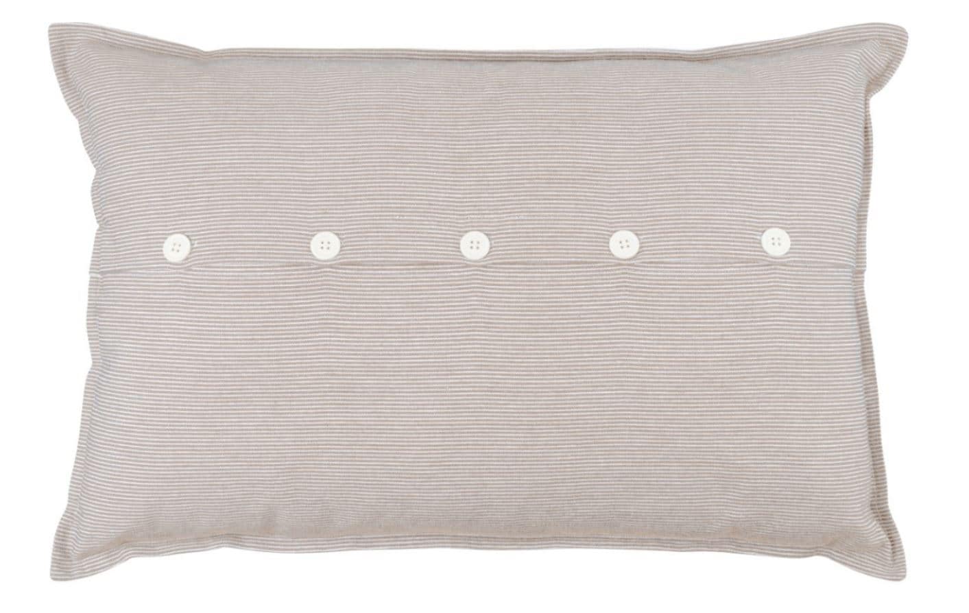 Dekor Dekokissen mit Streifen und Kn&ouml;pfen 40x60 - versch. Ausf&uuml;hrungen - creme - Bild 1