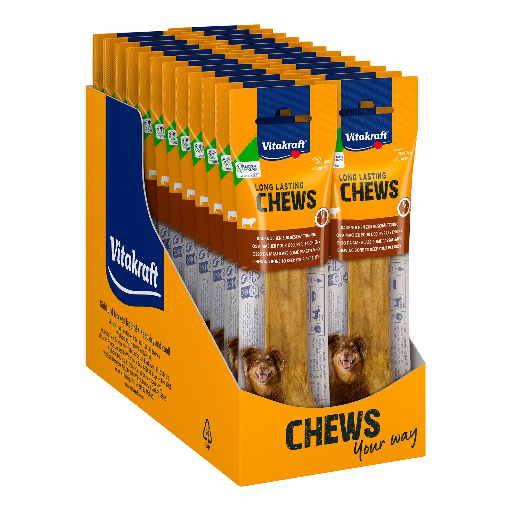 Vitakraft Long Lasting Chews Kauknochen 60 g, 24er Pack | 04041434531131