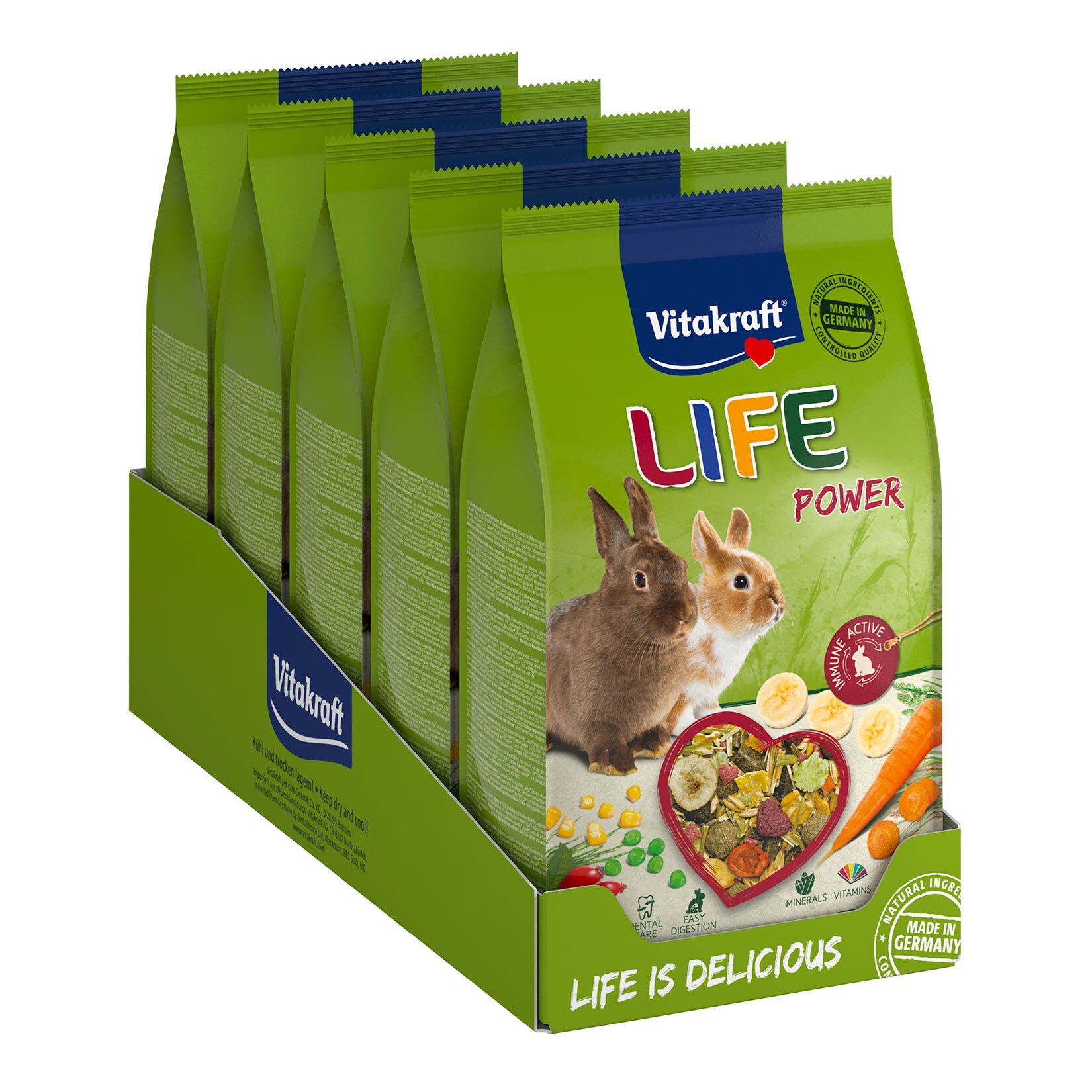 Vitakraft Life Power Zwergkaninchen 600g, 5er Pack | 04008239655189