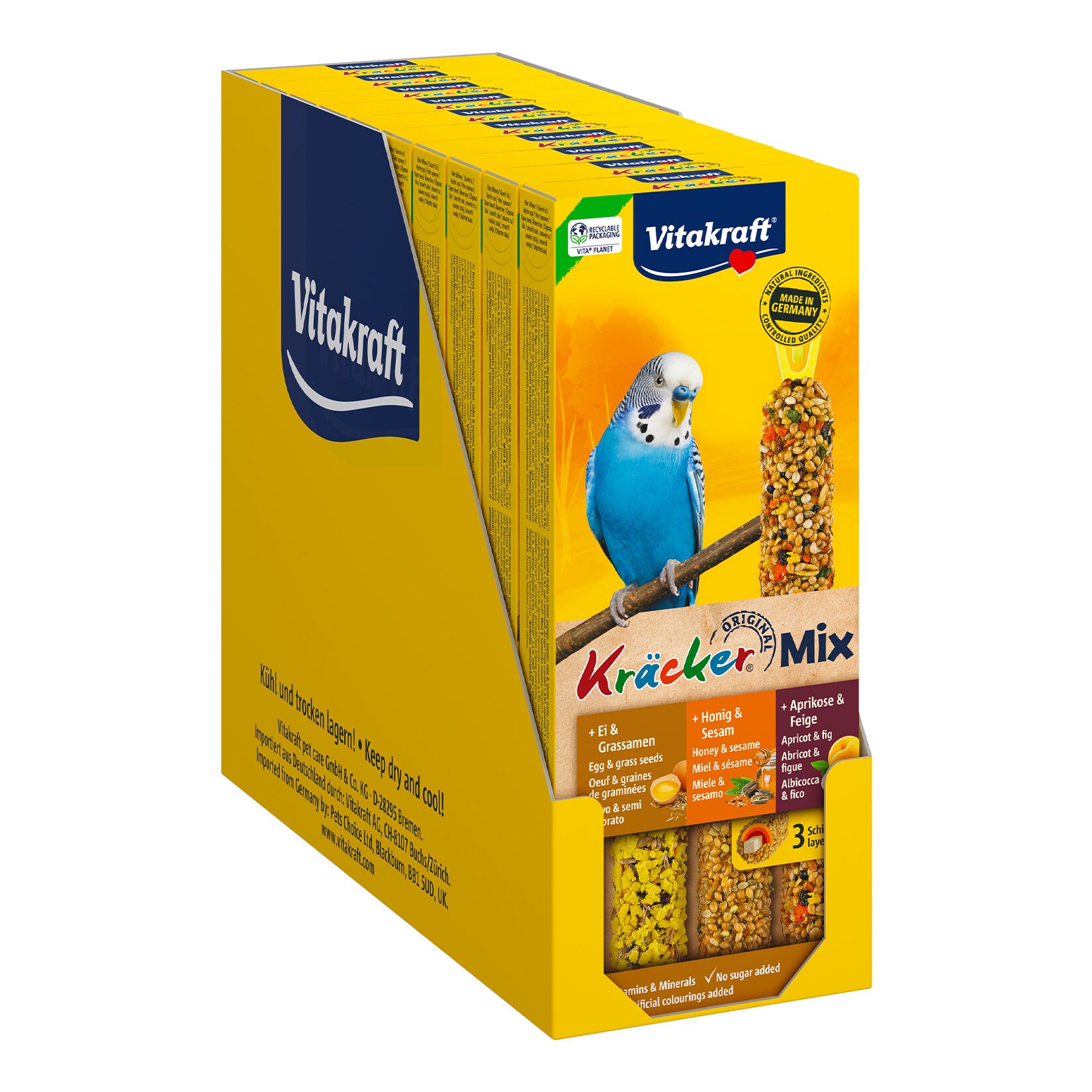 Vitakraft Wellensittich Kräcker Mix 80g, 10er Pack | 04008239681645