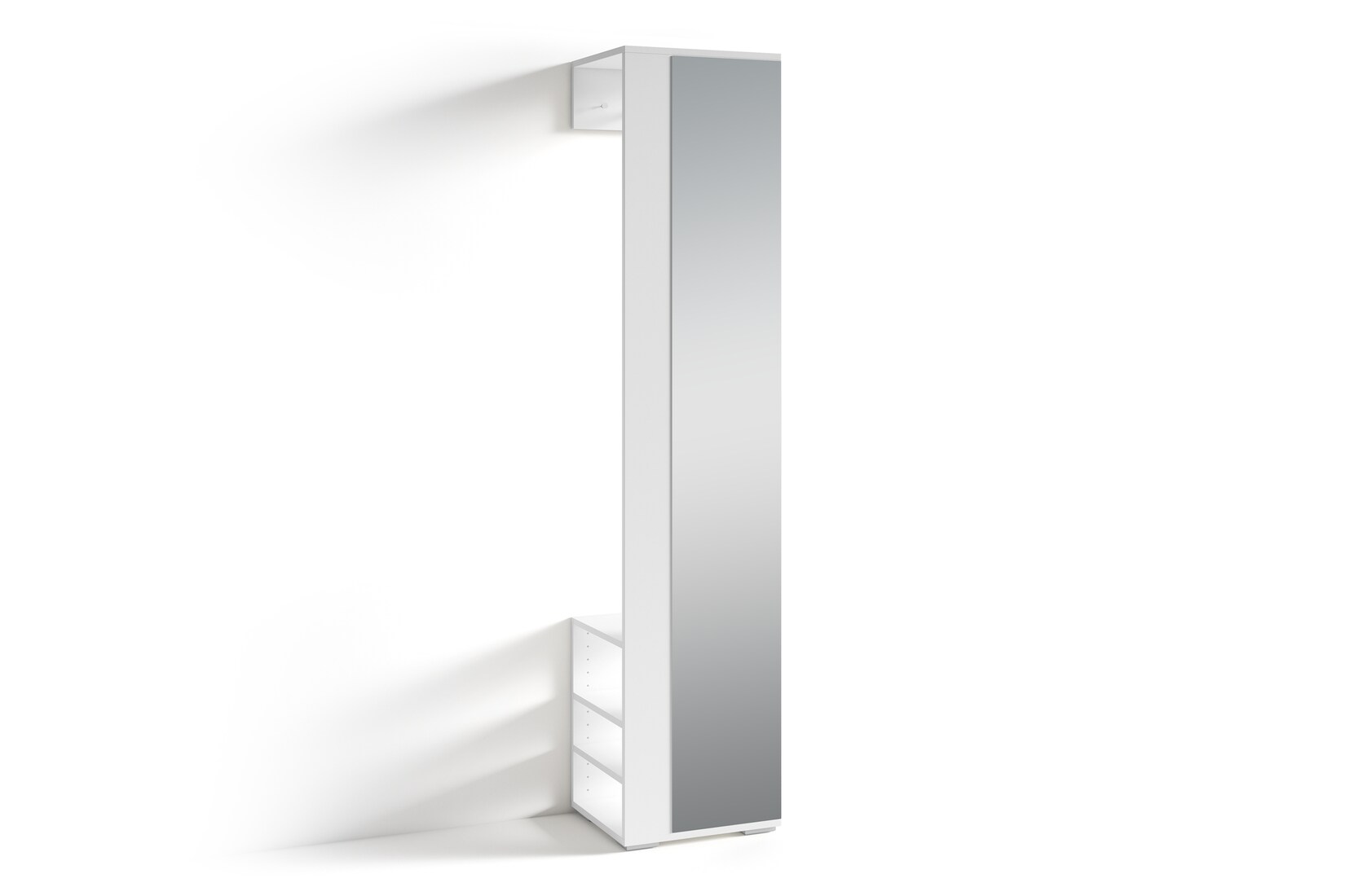byLIVING Garderobe BEN, Breite 40 cm, weiß, mit Kleiderstange und Ablage | 04251942205503