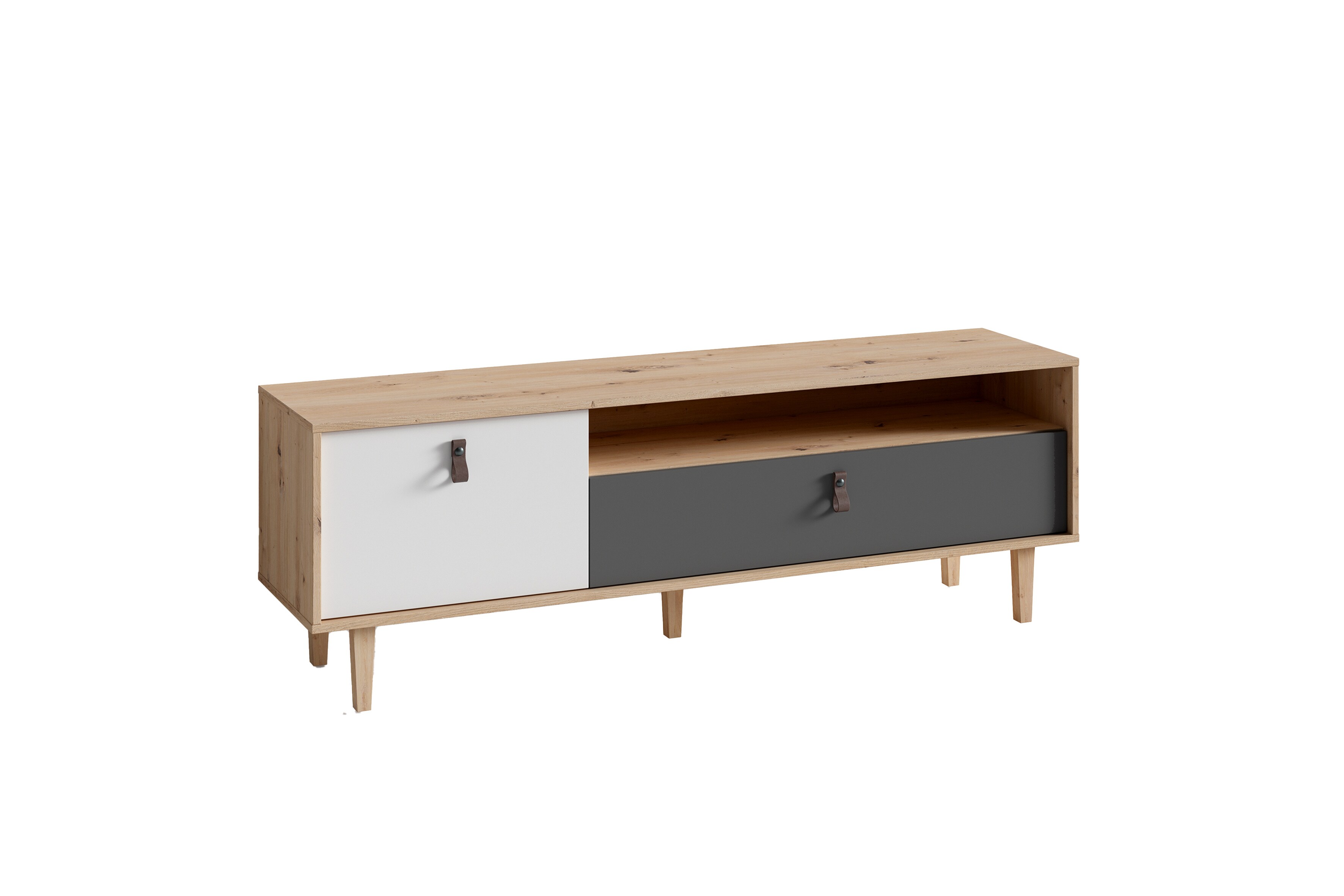 byLIVING TV-Board BILL, Breite 150 cm, Artisan Eiche (Eiche-Optik)/anthrazit - Bild 1