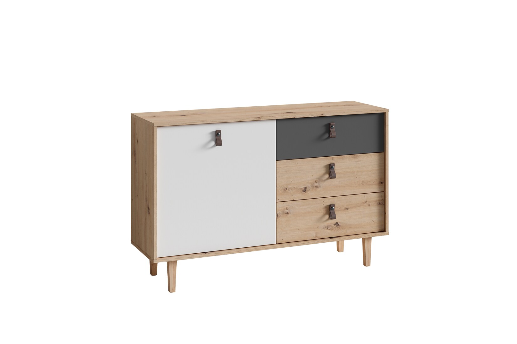 byLIVING Sideboard BILL, Breite 120 cm, Artisan Eiche (Eiche-Optik)/anthrazit | 04251942206357