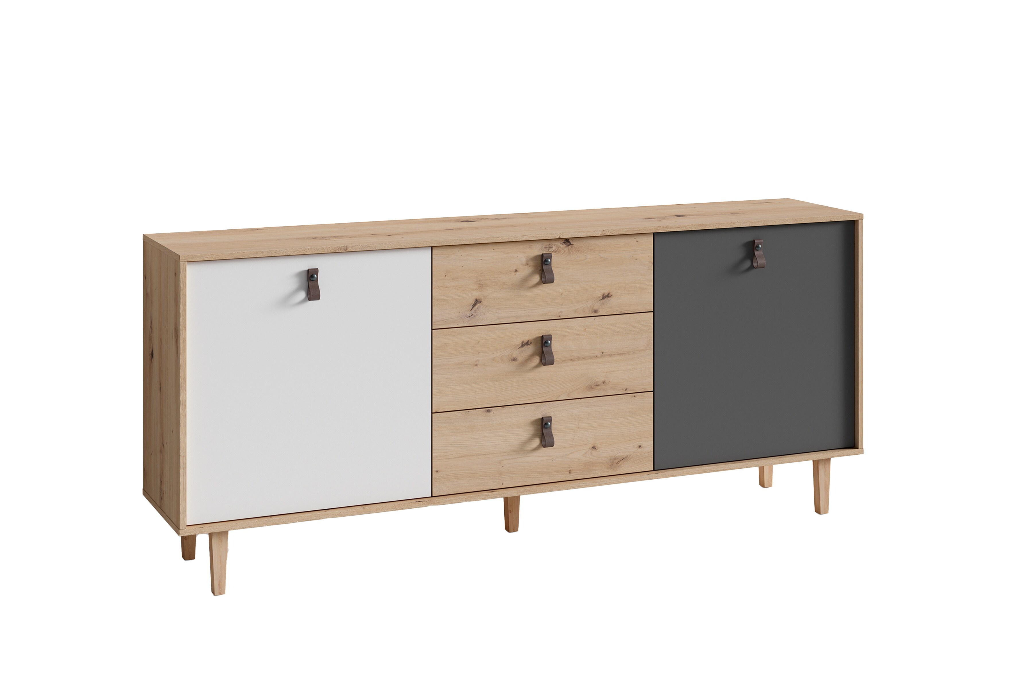 byLIVING Sideboard BILL, Breite 180 cm, Artisan Eiche (Eiche-Optik)/anthrazit - Bild 1