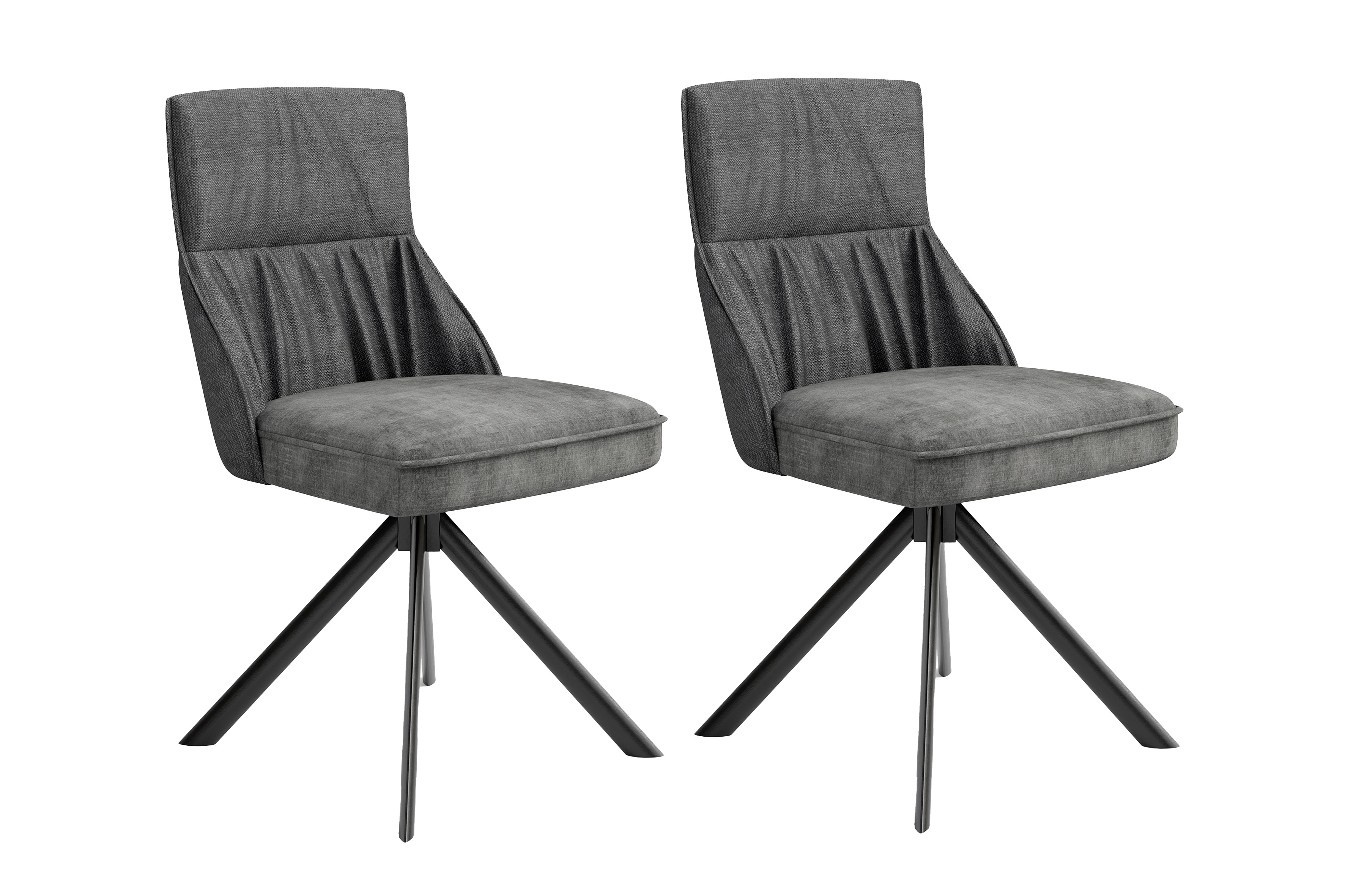 byLIVING Esszimmerstuhl CALIFORNIA, 2er Set, Webstoff anthrazit, Gestell schwarz - Bild 1