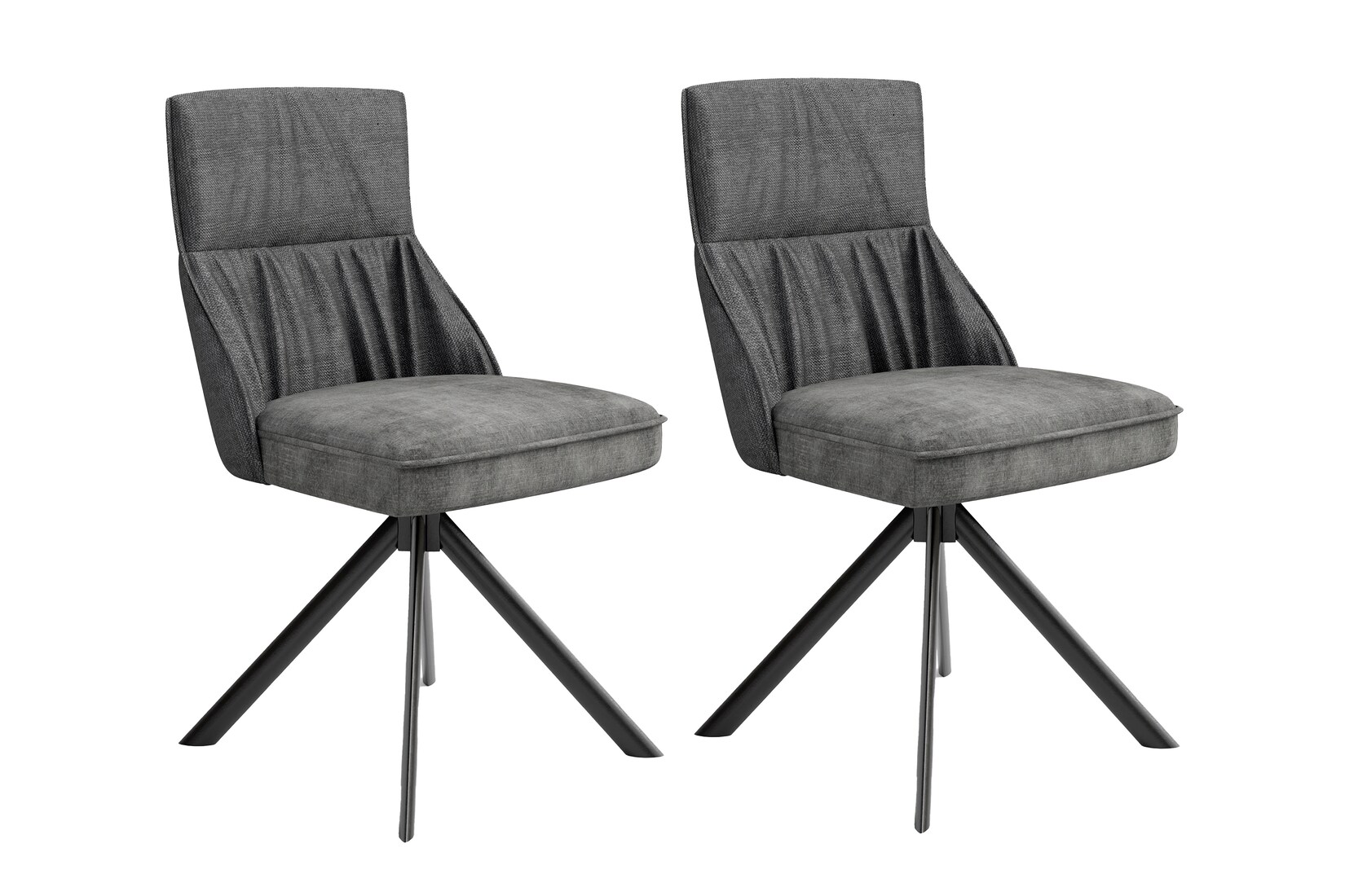 byLIVING Esszimmerstuhl CALIFORNIA, 2er Set, Webstoff anthrazit, Gestell schwarz | 04251942246186