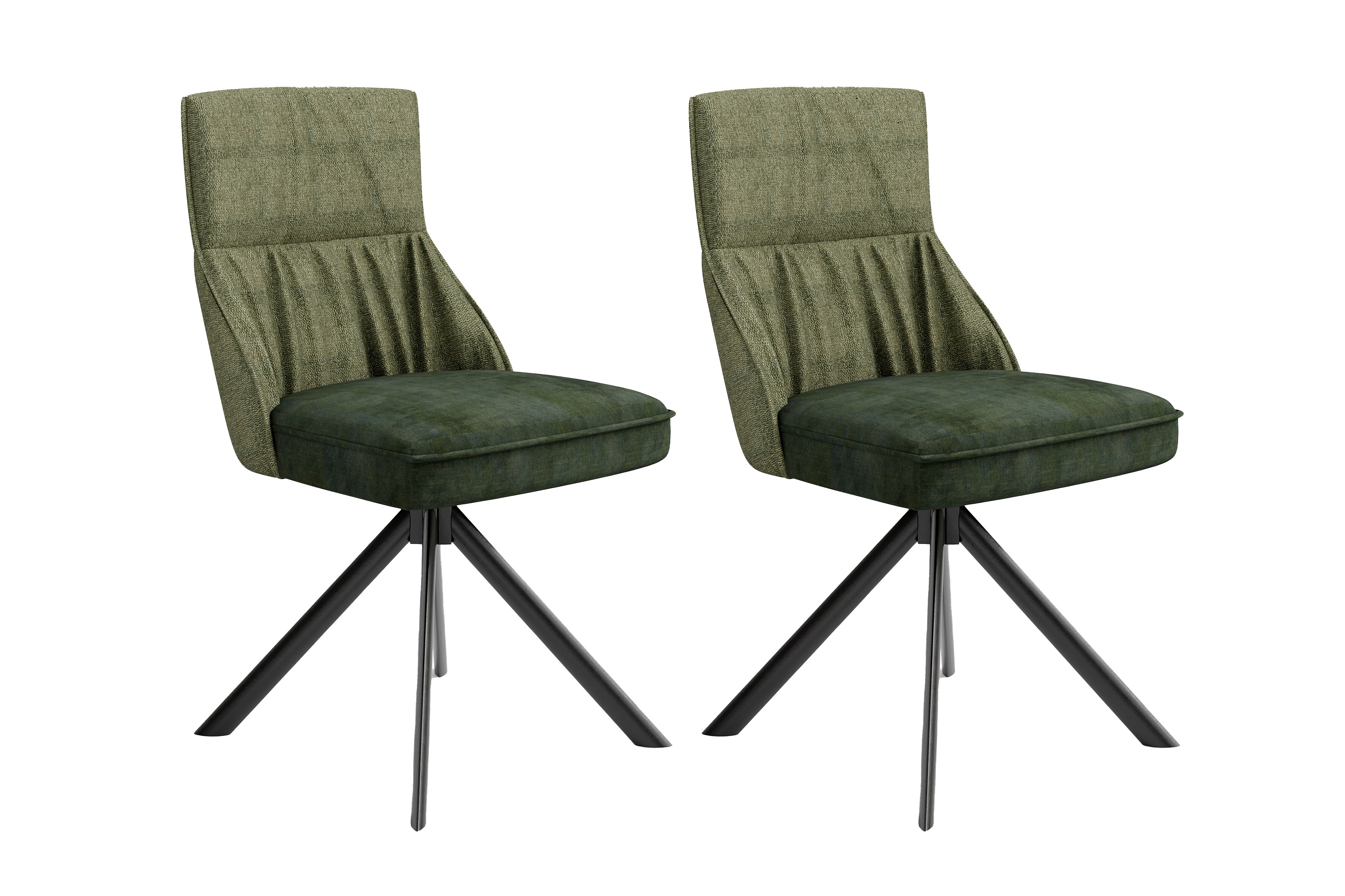 byLIVING Esszimmerstuhl CALIFORNIA, 2er Set, Webstoff gr&uuml;n, Gestell schwarz - Bild 1