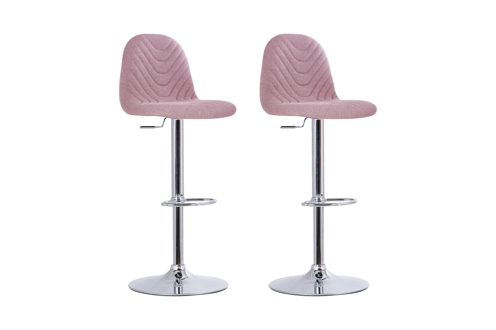 byLIVING Barhocker CASINO, 2-er Set, Webstoffbezug rosa, Gestell chrom | 04251942205060
