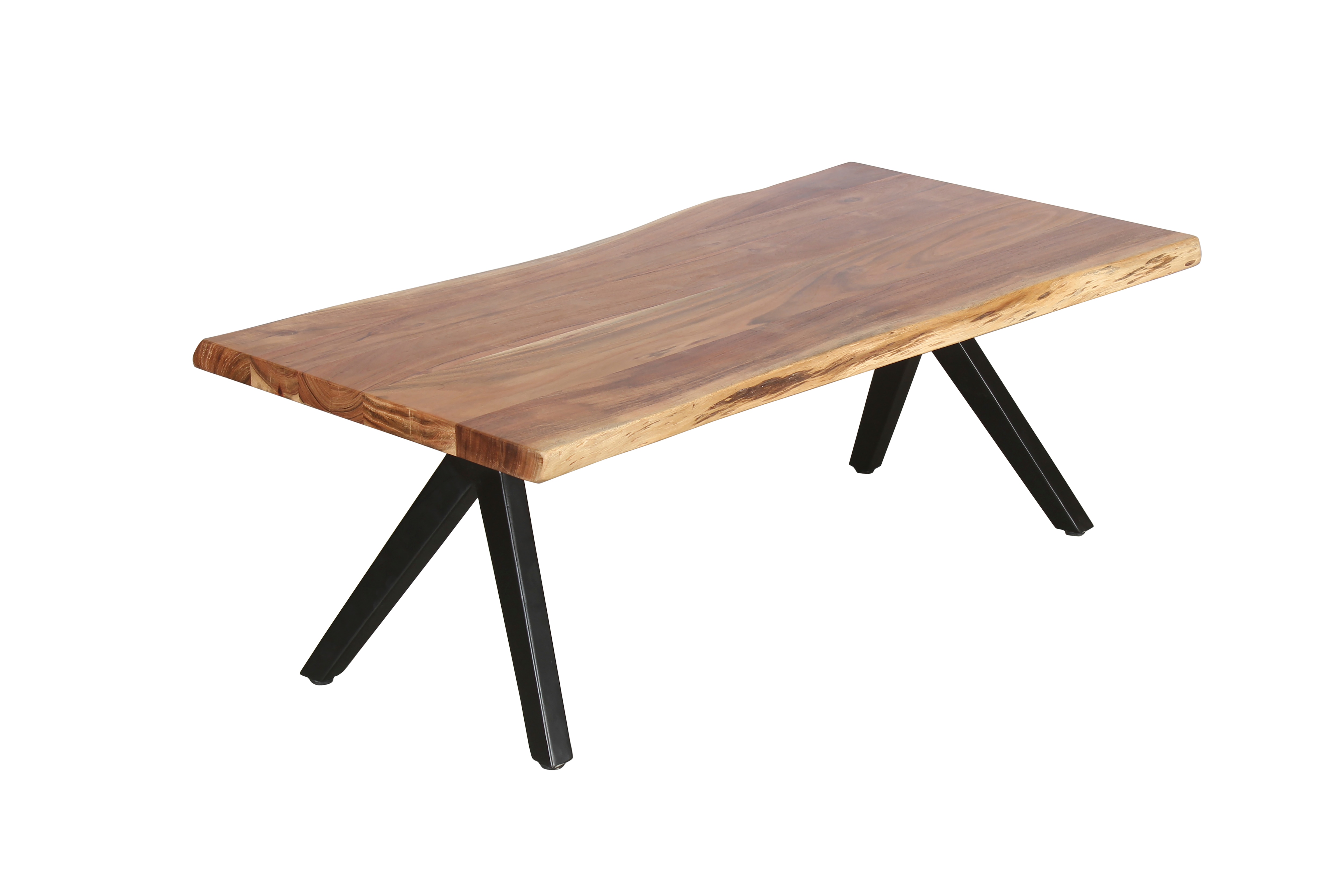 byLIVING Couchtisch CHETA, Breite 115 cm, Akazie natur/schwarz, Baumkante - Bild 1