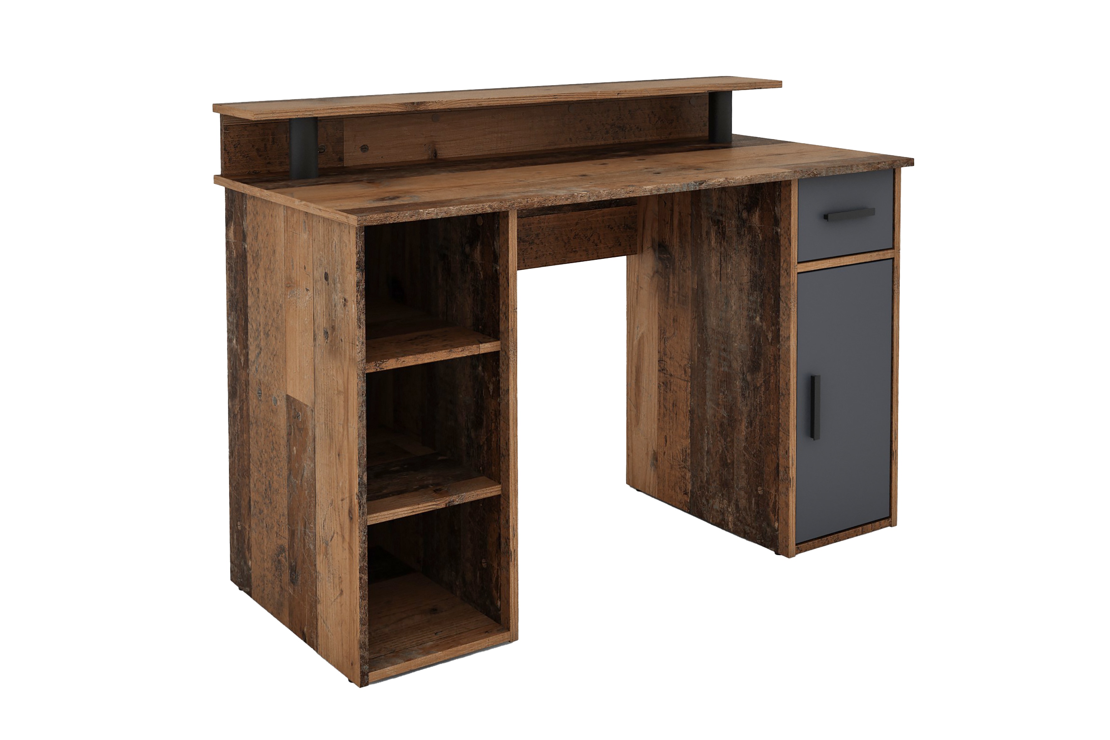 byLIVING Schreibtisch DIEGO, Breite 120 cm, Old Wood (Altholz-Optik)/anthrazit - Bild 1