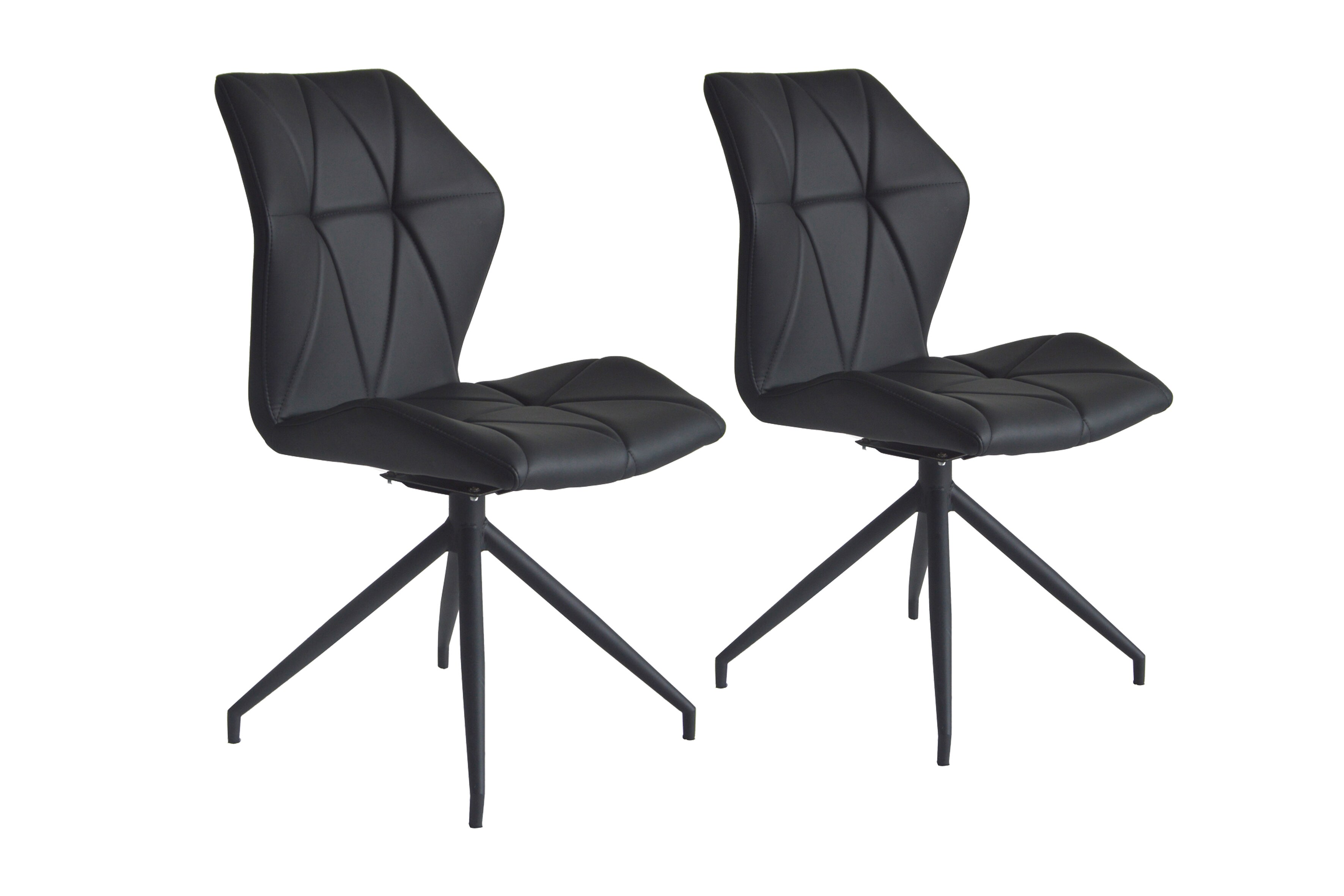 byLIVING Esszimmerstuhl IMKE, 2-er Set, Kunstleder schwarz, Gestell schwarz - Bild 1