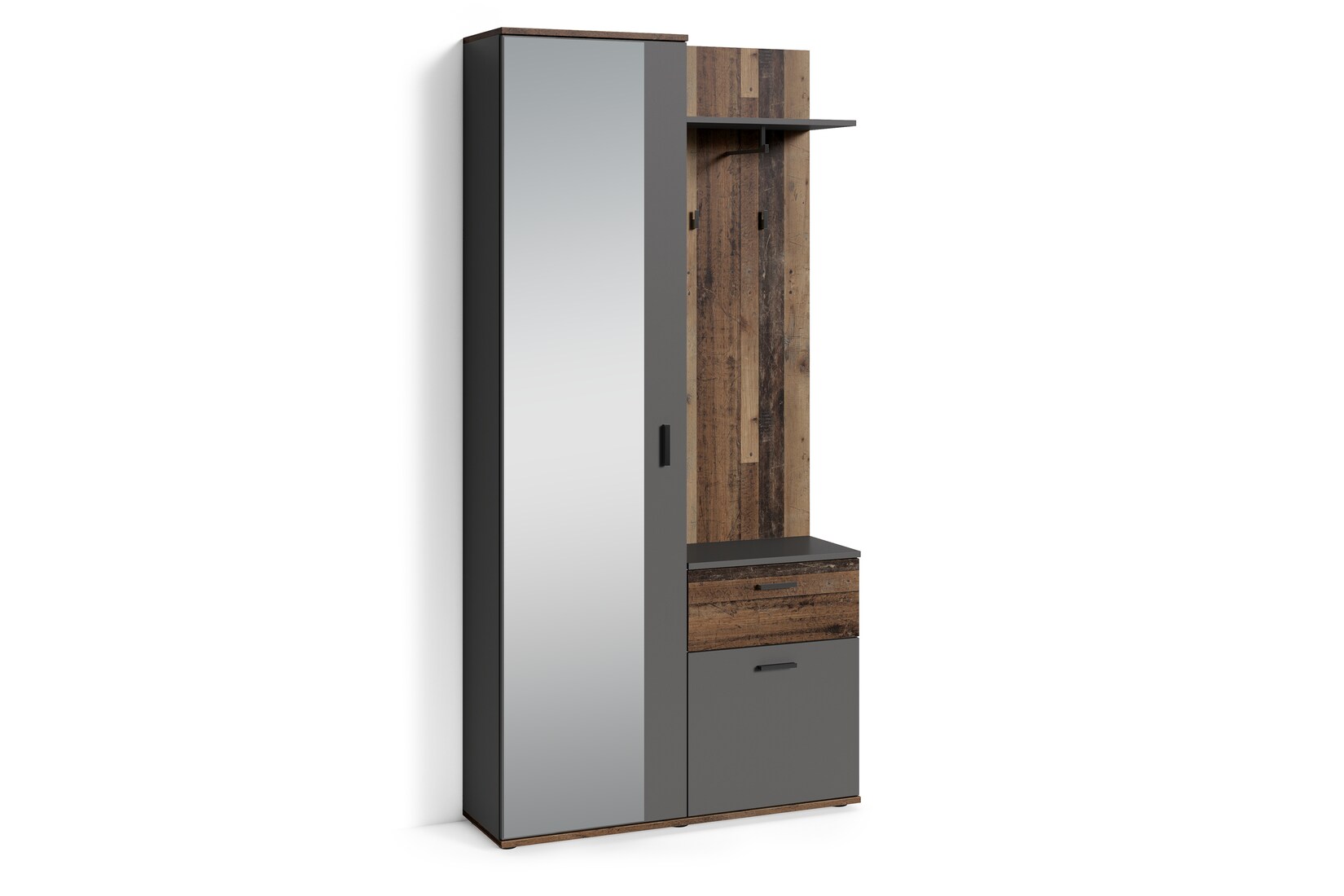 byLIVING Garderobe JAKOB, Breite 97 cm, Old Wood (Altholz-Optik)/anthrazit