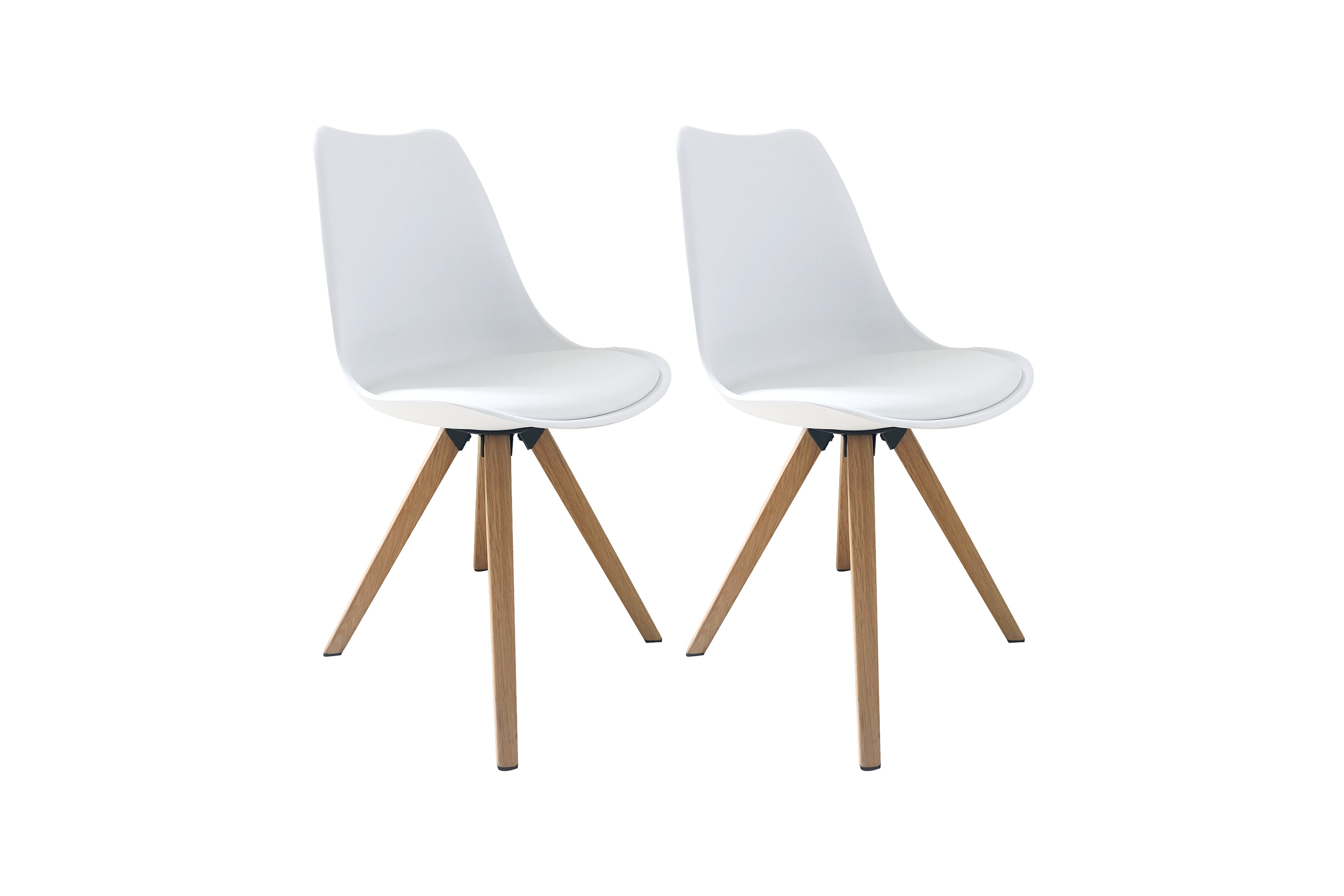 byLIVING Esszimmerstuhl KIRA, 2-er Set, Kunstleder wei&szlig;, Gestell Eiche-Optik - Bild 1