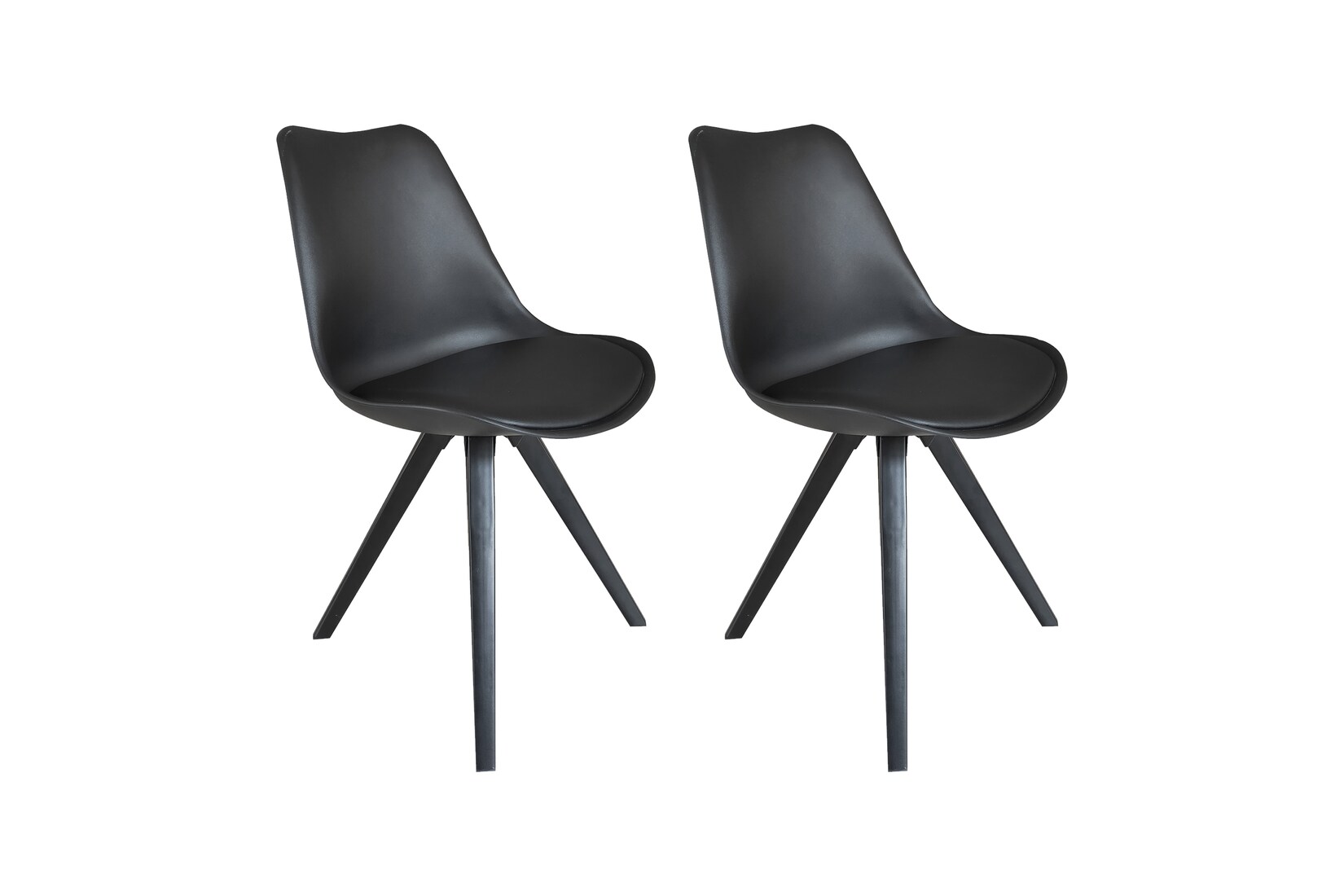 byLIVING Esszimmerstuhl KIRA, 2-er Set, Kunstleder schwarz, Gestell schwarz