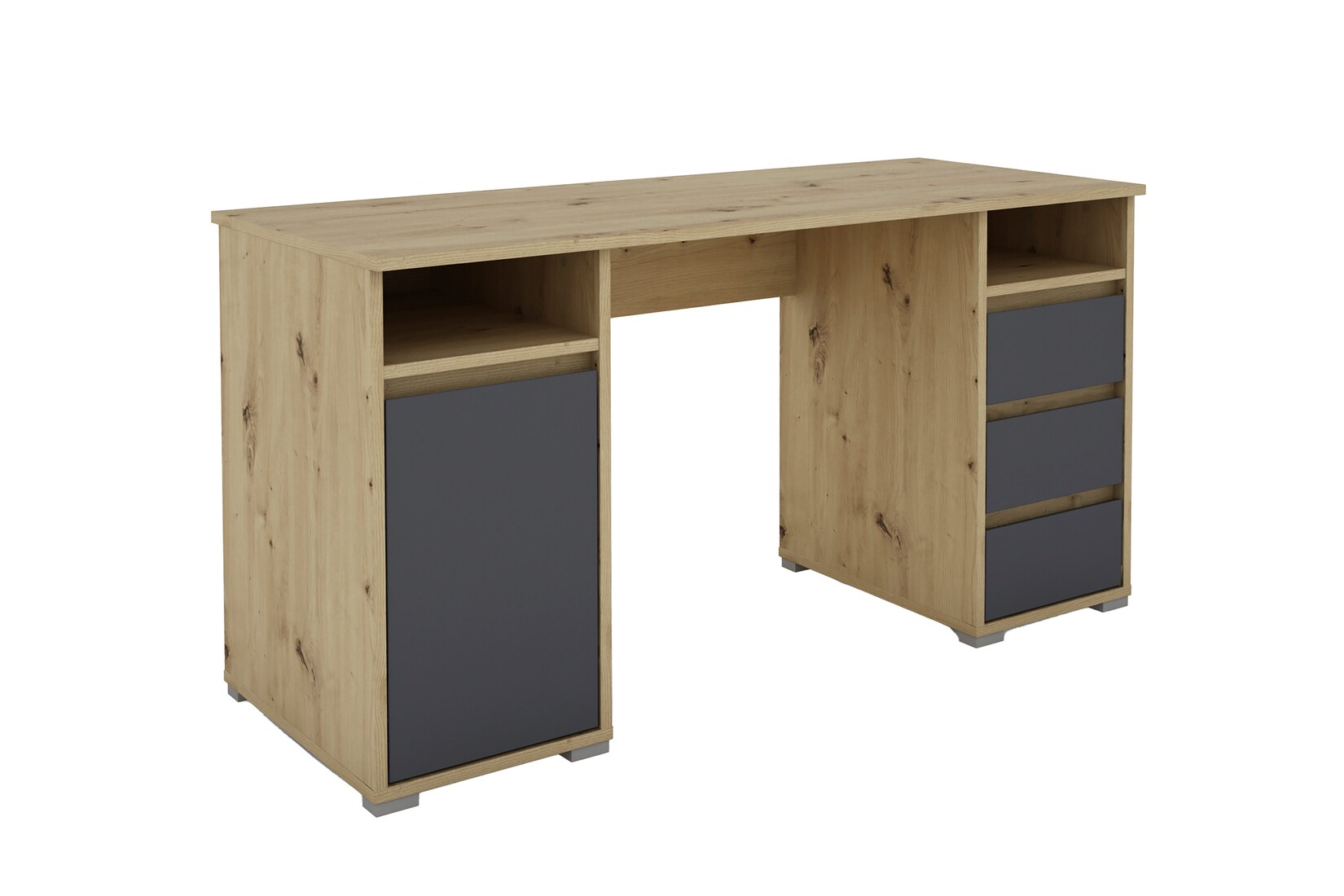 byLIVING Schreibtisch LOBO, Breite 138 cm, Artisan Eiche (Eiche-Optik)/anthrazit