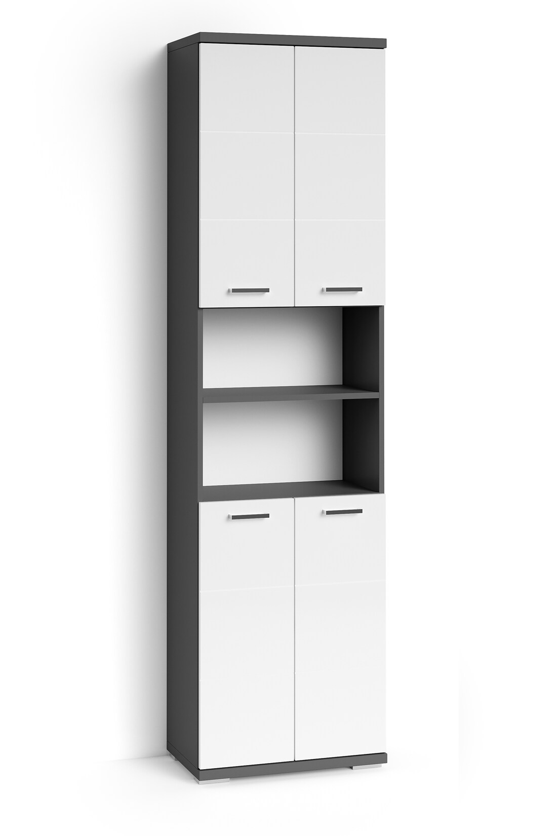 byLIVING Badezimmer Hochschrank NEBRASKA, Breite 50 cm, anthrazit/weiß | 04251942212570