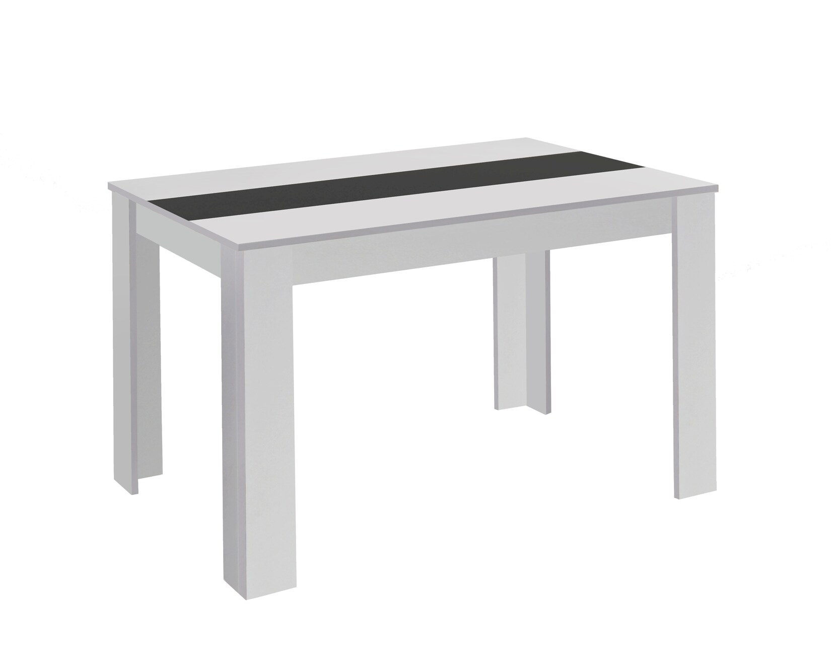 byLIVING Esstisch NORI, Breite 160 cm, weiß/schwarz, Einlegeplatte wendbar | 04251942203059