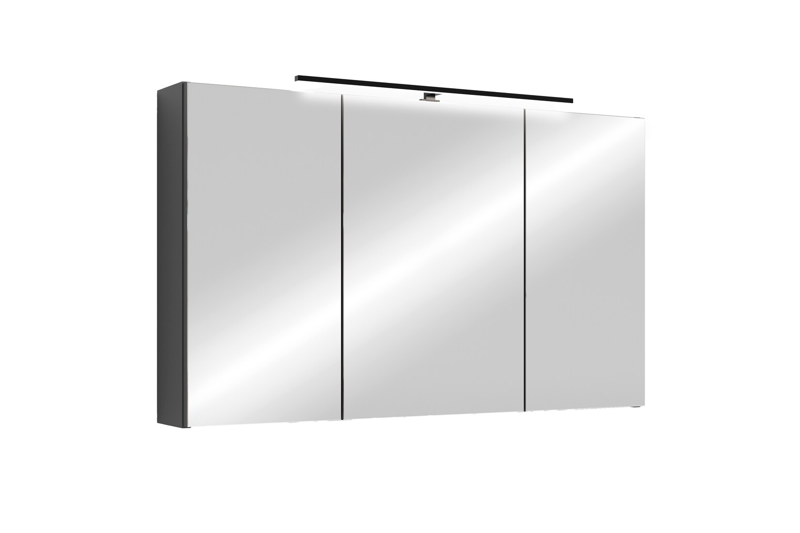 byLIVING Spiegelschrank SPREE, Breite 100 cm, anthrazit, LED Beleuchtung | 04251942258585