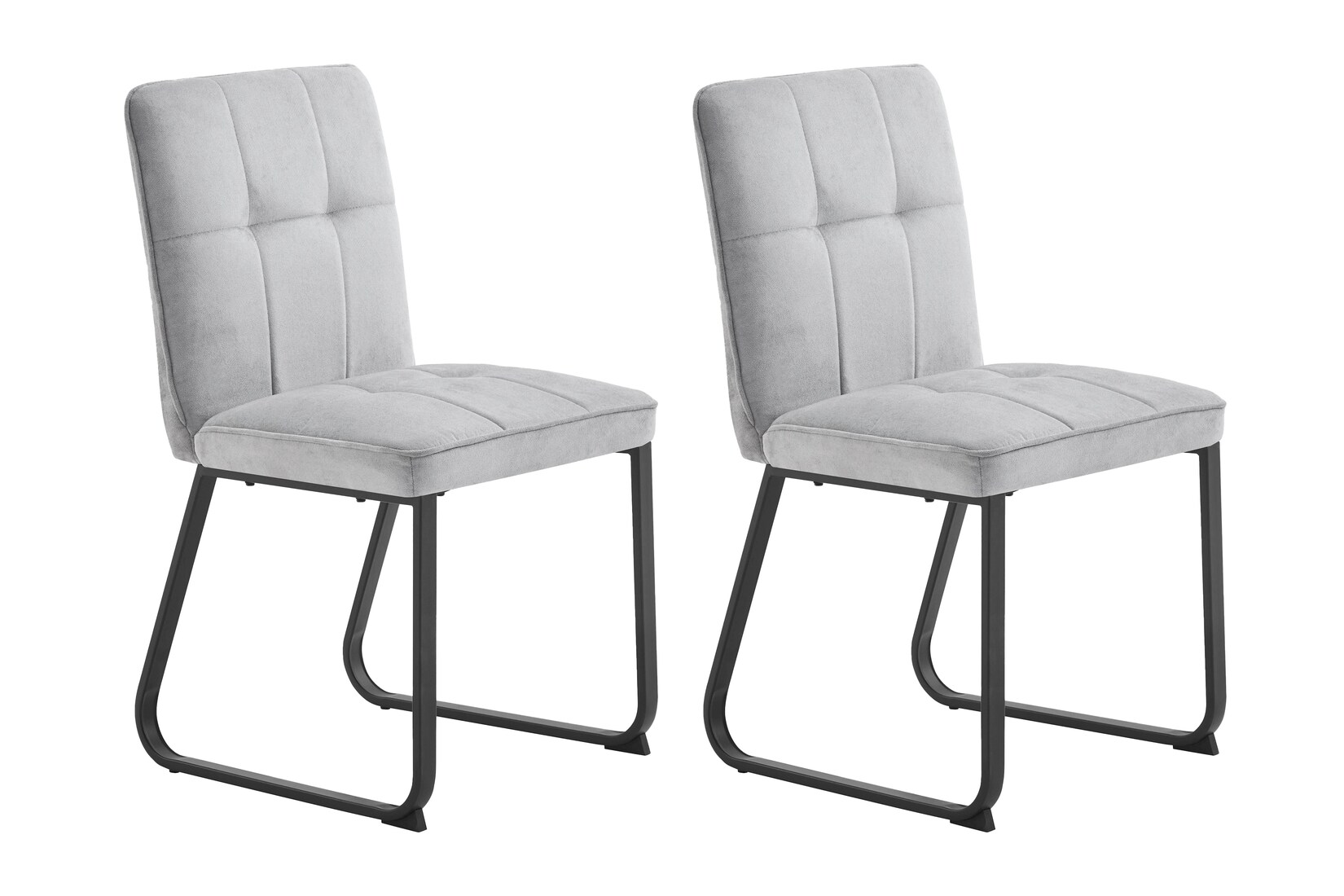 byLIVING Esszimmerstuhl TALEA, 2-er Set, Bezug hellgrau, Gestell Metall schwarz | 04251942202830