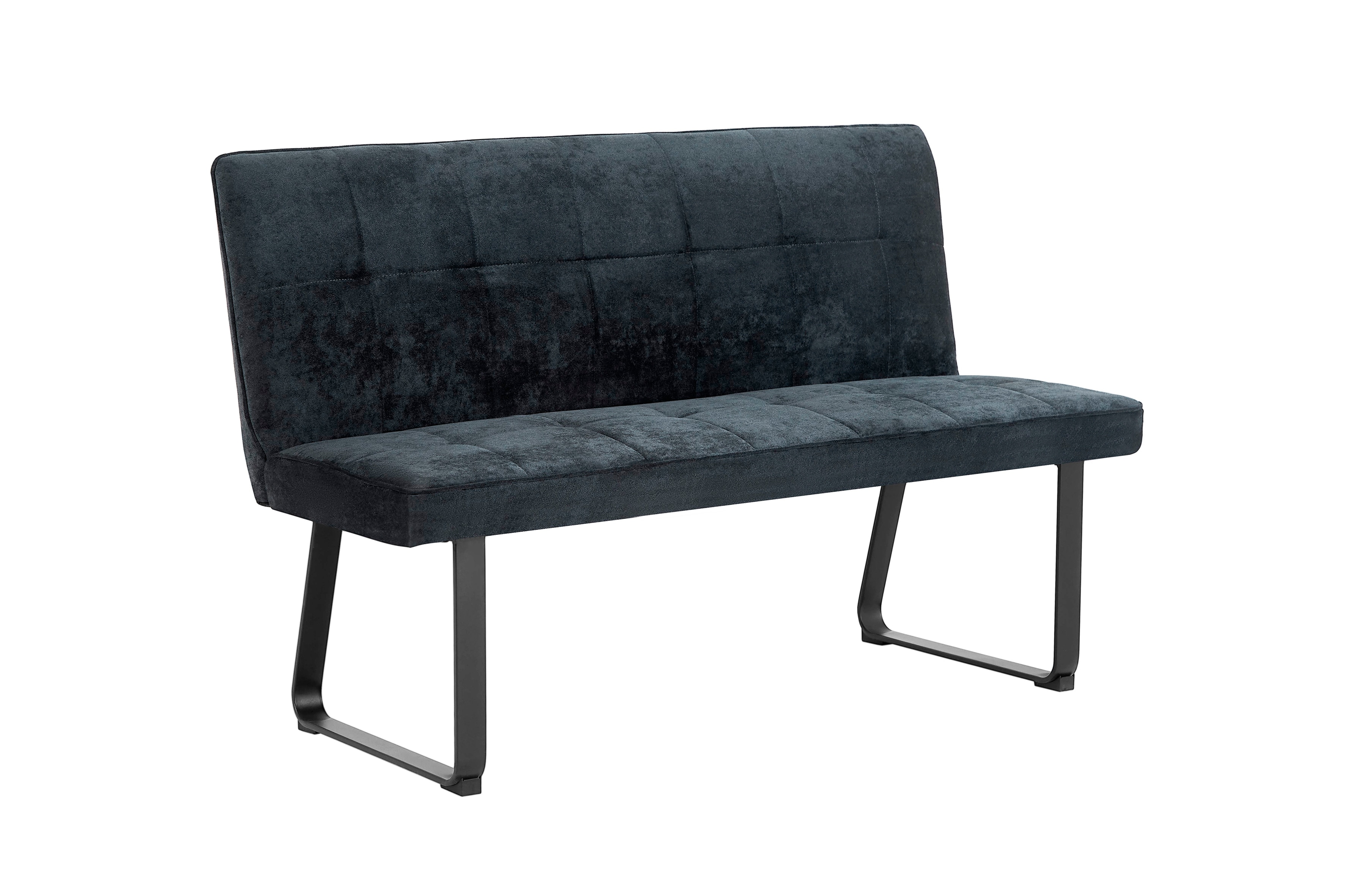 byLIVING Bank TALEA, Breite 140 cm, Bezug dunkelgrau, Gestell Metall schwarz - Bild 1