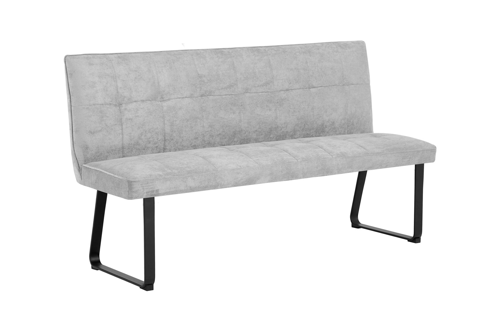 byLIVING Bank TALEA, Breite 160 cm, Bezug hellgrau, Gestell Metall schwarz | 04251942202823
