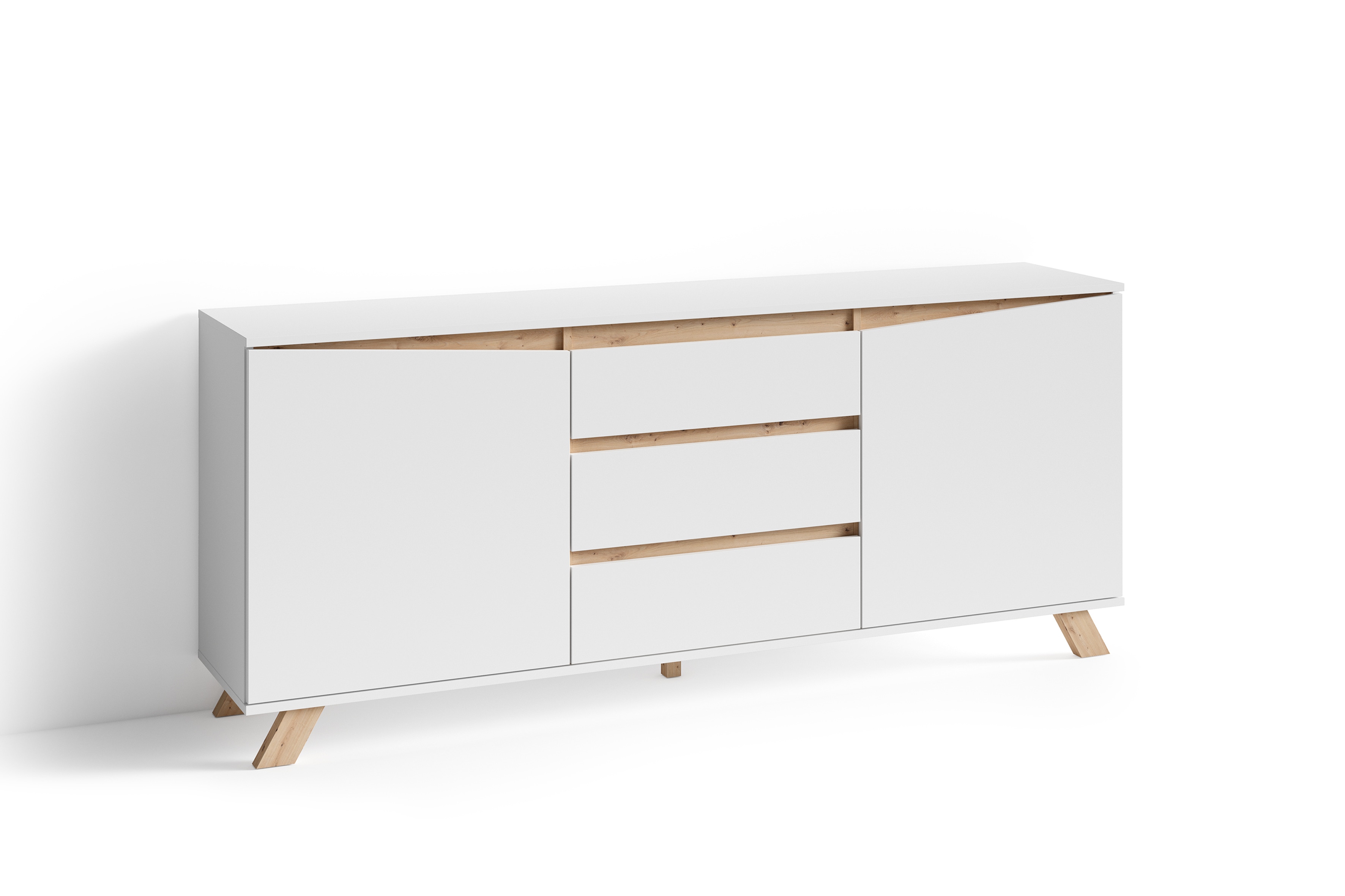 byLIVING Sideboard VALENTIN, Breite 180 cm, wei&szlig;/Artisan Eiche (Eiche-Optik) - Bild 1