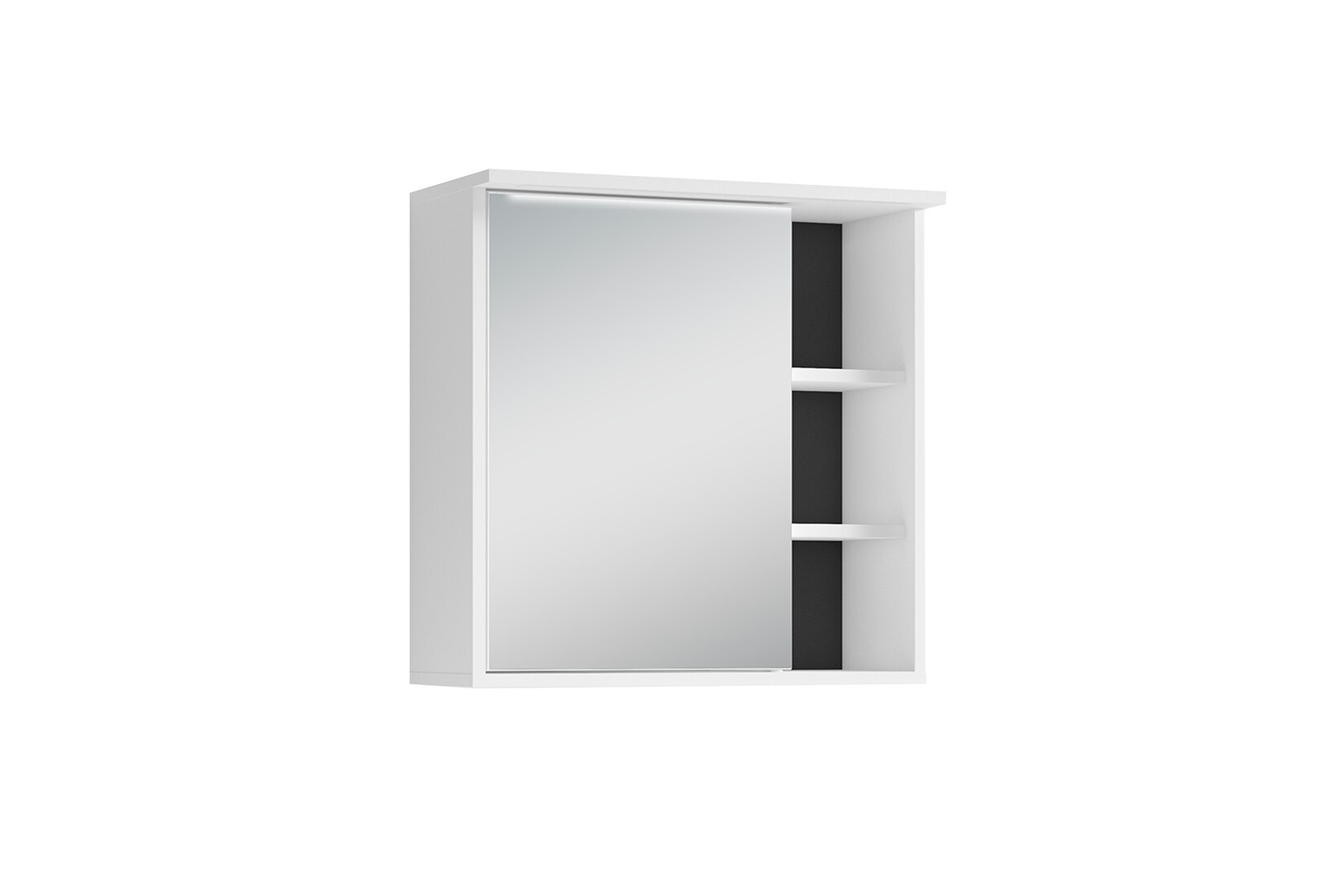 byLIVING Spiegelschrank WELLNESS, Breite 60 cm, weiß, LED Beleuchtung