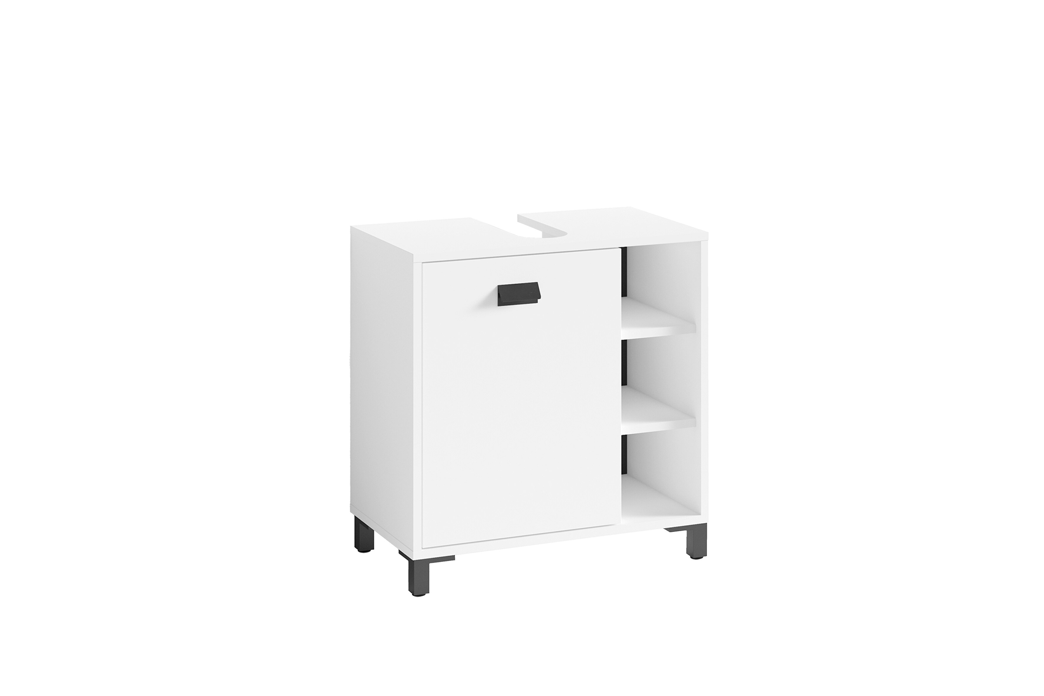 byLIVING Waschbeckenunterschrank WELLNESS, Breite 60 cm, wei&szlig;/schwarz - Bild 1