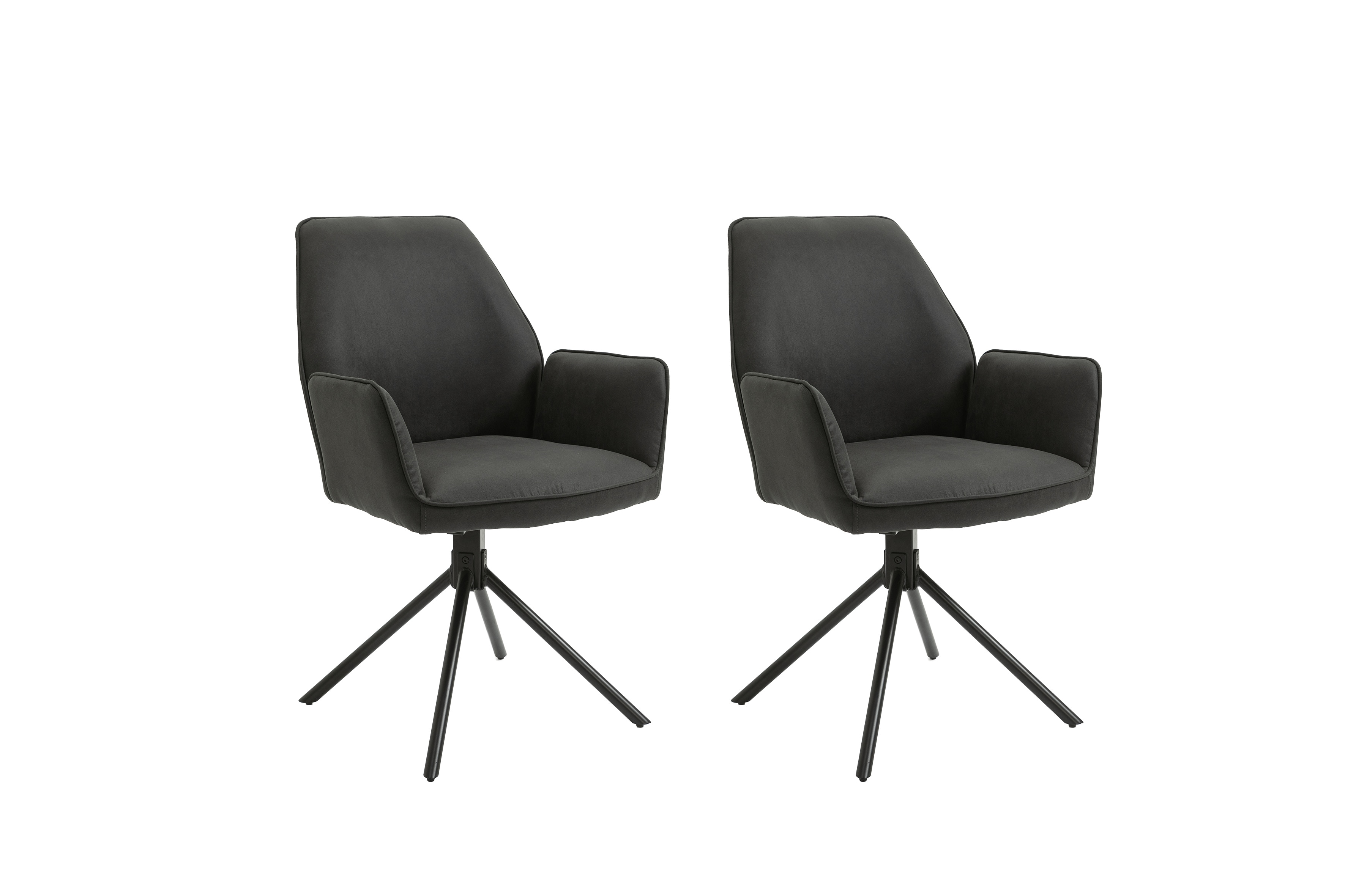 byLIVING Esszimmerstuhl BLAIR, 2-er Set, Bezug anthrazit, Gestell Metall schwarz - Bild 1