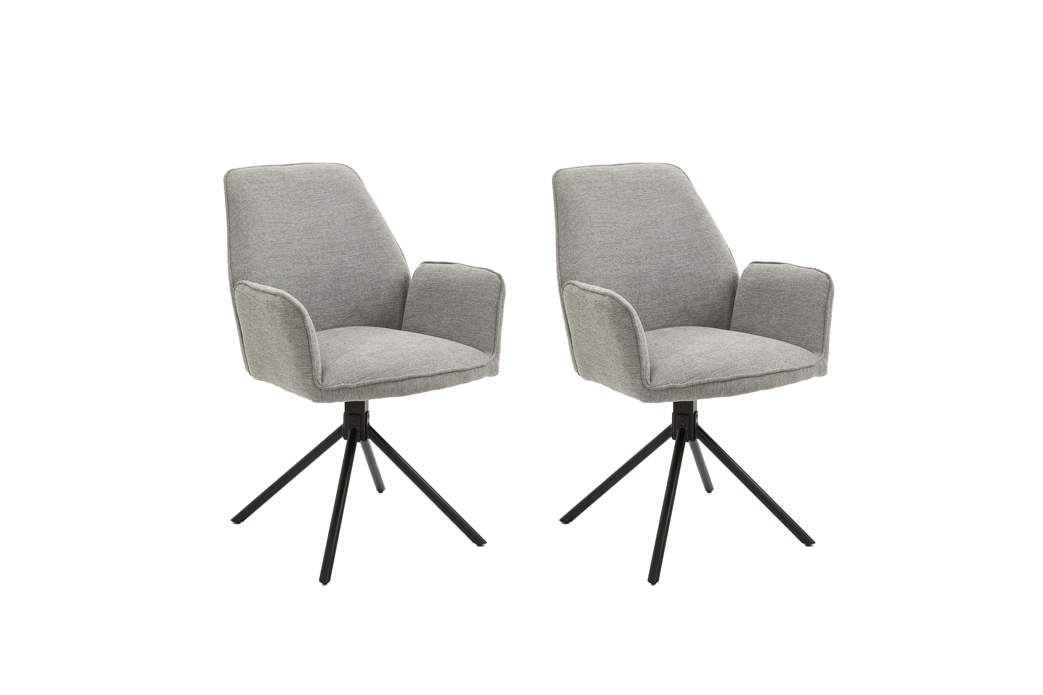 byLIVING Esszimmerstuhl BLAIR, 2-er Set, Webstoffbezug hellgrau, Gestell schwarz - Bild 1