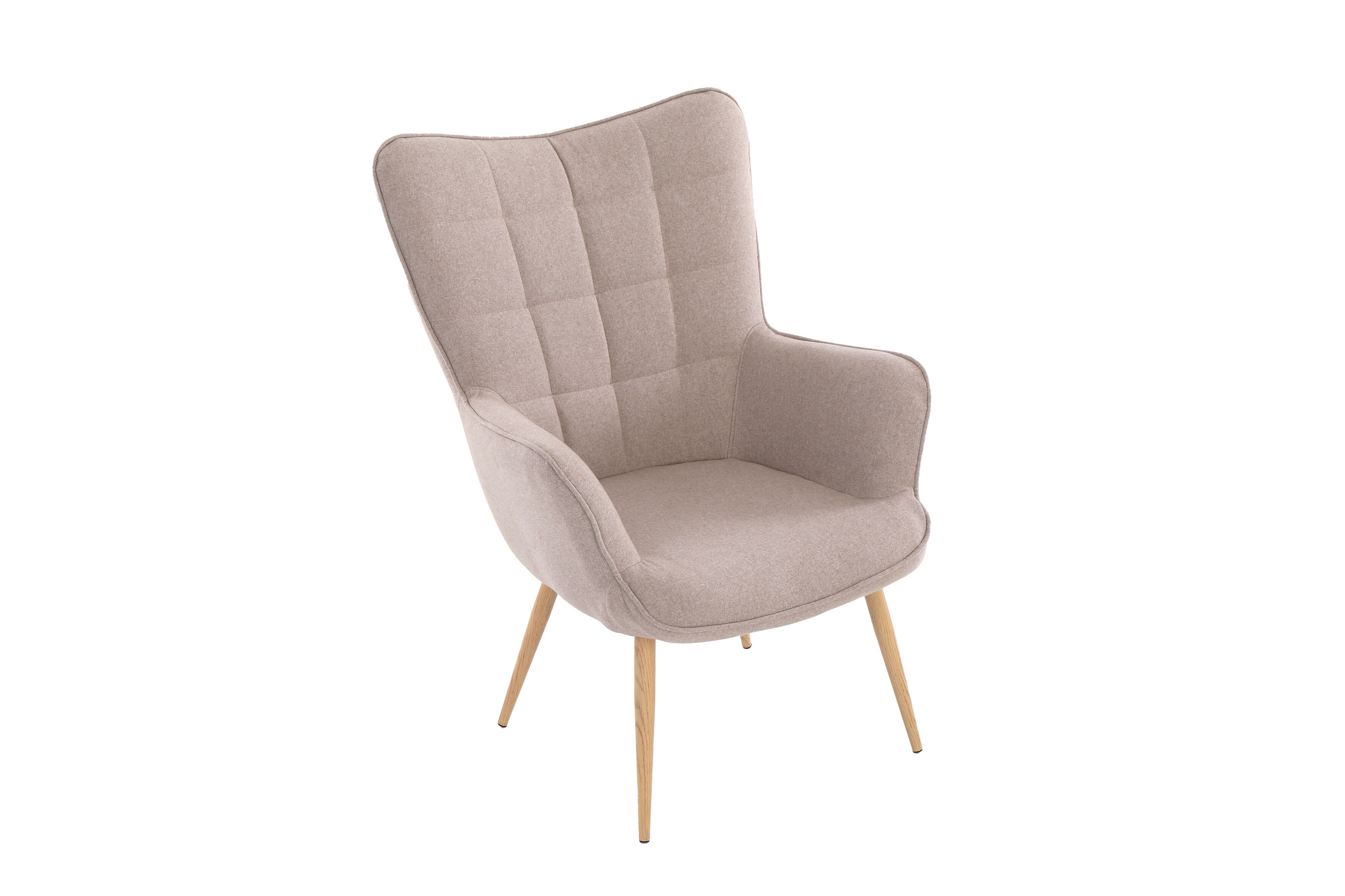 byLIVING Sessel UTA, Webstoffbezug sandfarben, Gestell Eiche-Optik - Bild 1