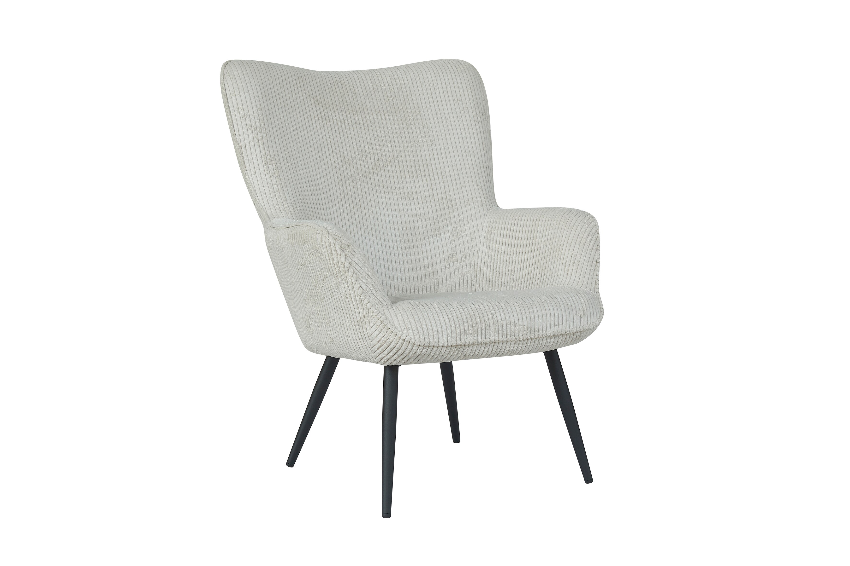 byLIVING Sessel UTA, Cordbezug off-white, Gestell Metall schwarz - Bild 1