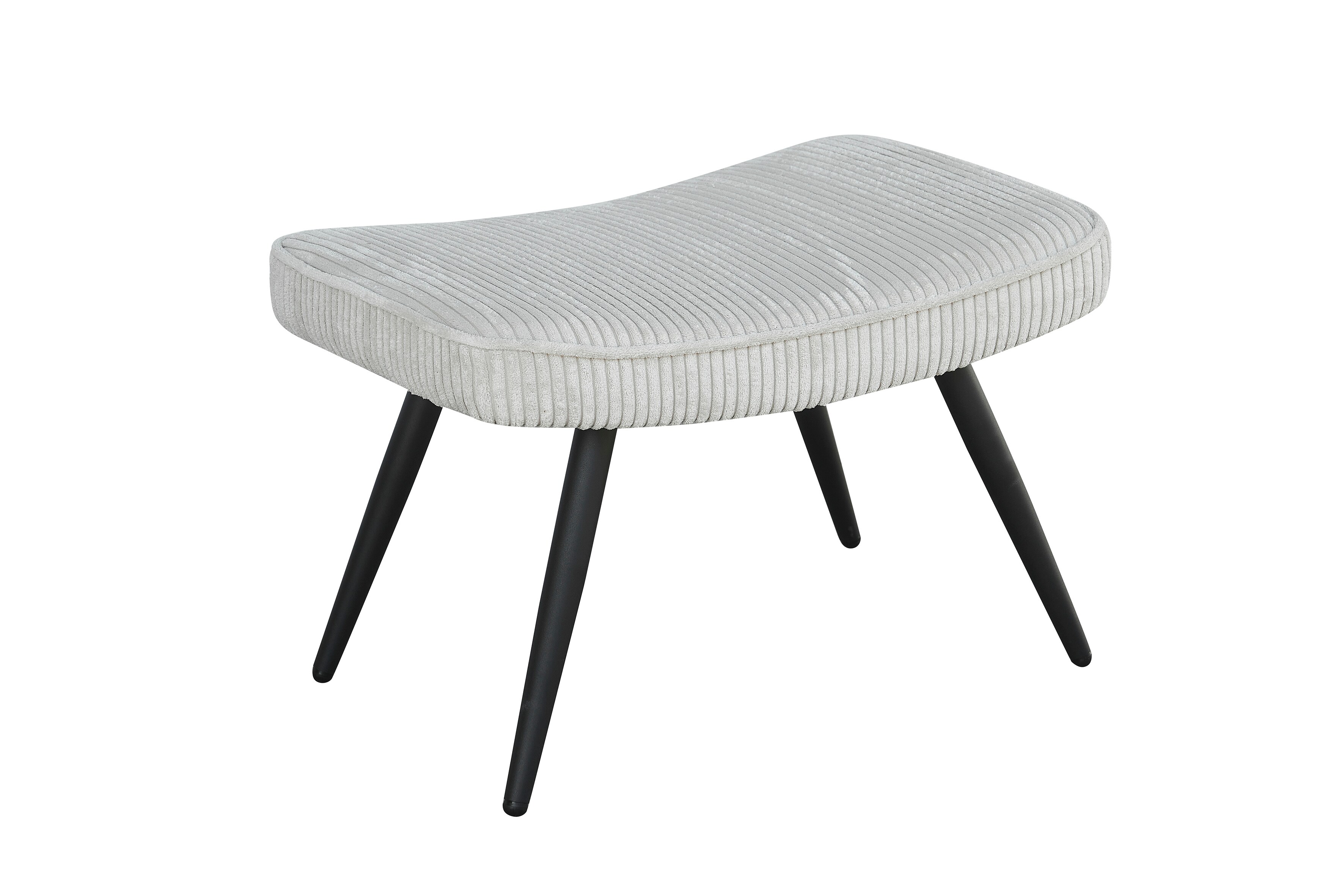 byLIVING Hocker UTA, Cordbezug off-white, Gestell Metall schwarz - Bild 1