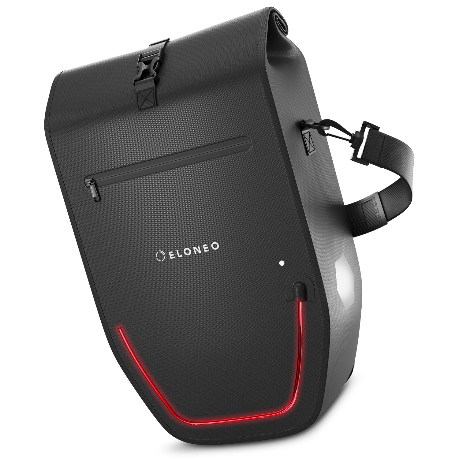 ELONEO Fahrradtaschen, wasserdicht mit LED, 28L, Schwarz - Bild 1