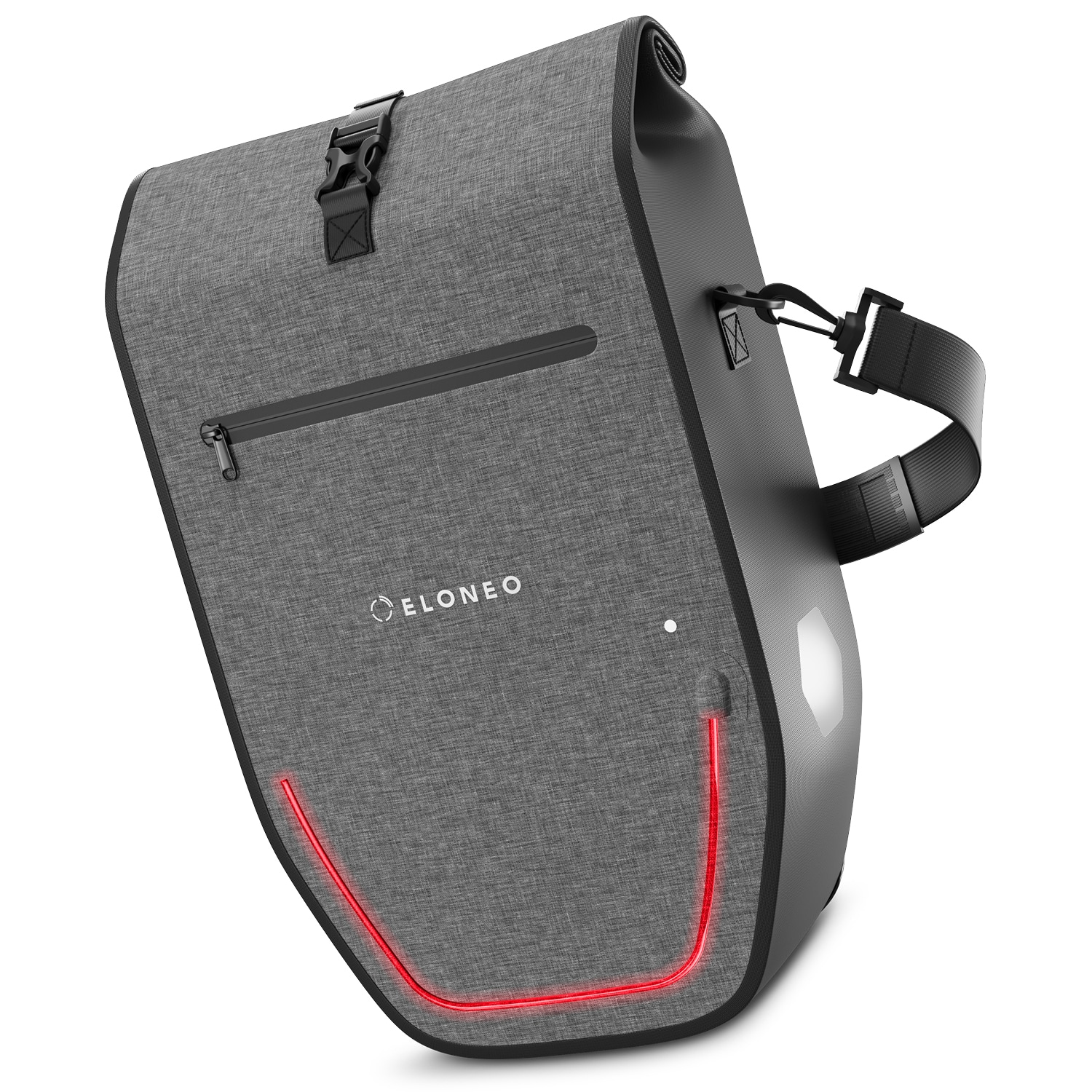 ELONEO Fahrradtaschen, wasserdicht mit LED, 28L, Grau - Bild 1