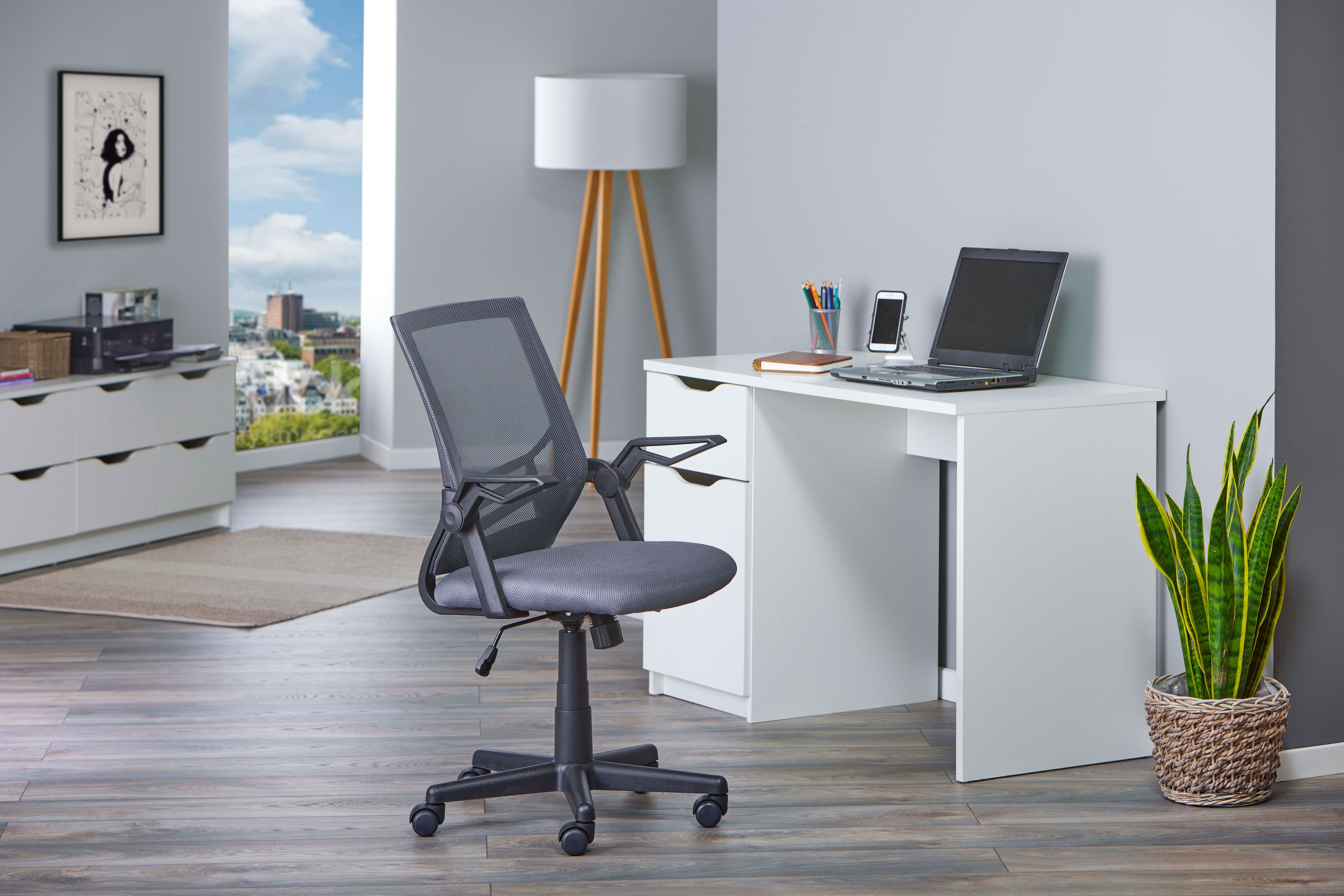 Inter Link Drehstuhl B&uuml;rostuhl mit Armlehnen Jilli -grau - Bild 1