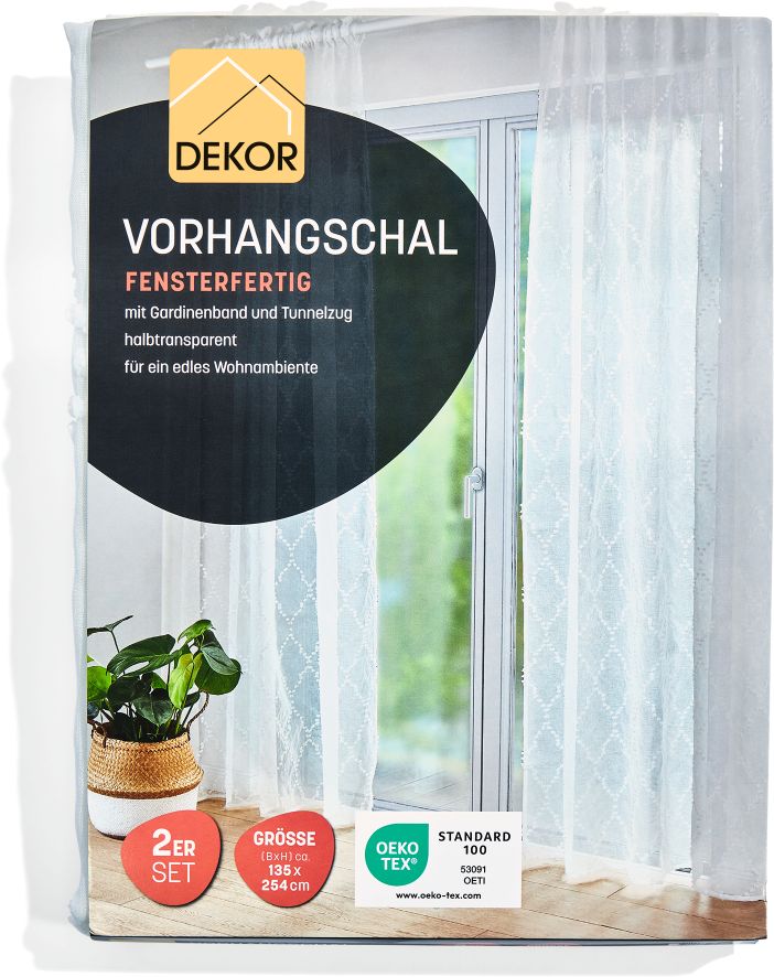 Dekor Vorhangschal 2er Pack - versch. Ausf&uuml;hrungen - Grafisch - Bild 1